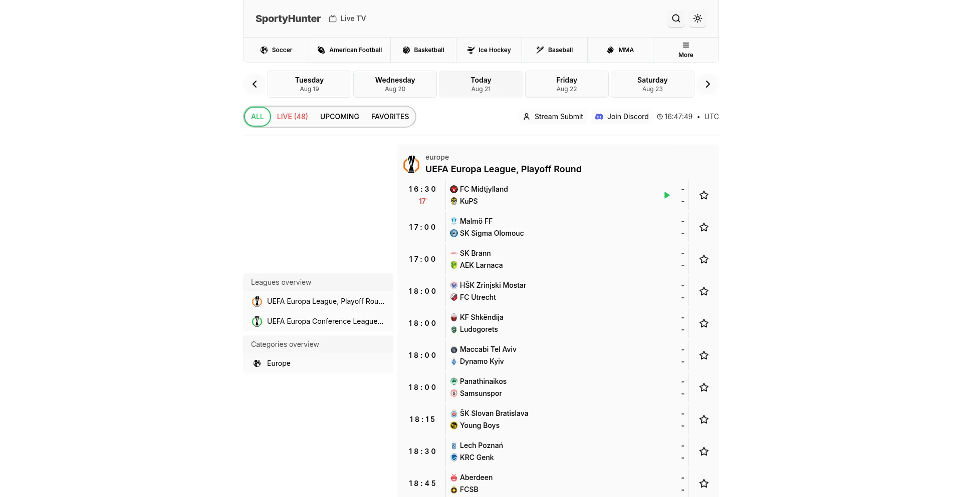 Website screenshot of Sportyhunter.com
