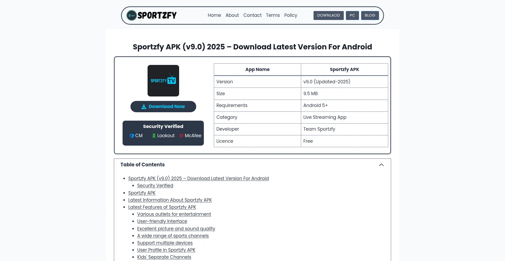 Sportzfy.cfd Screenshot