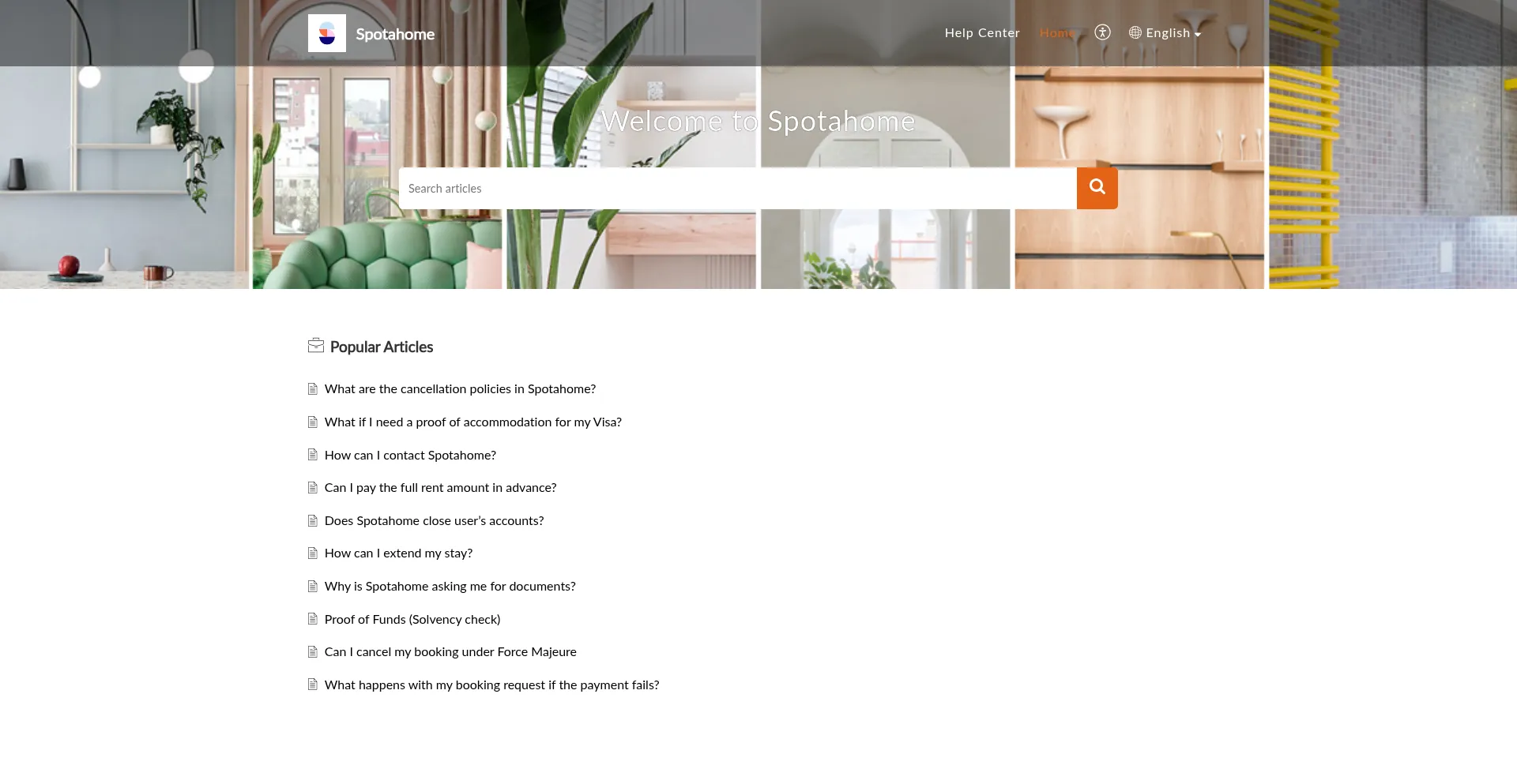 Spotahome.zohodesk.com Screenshot