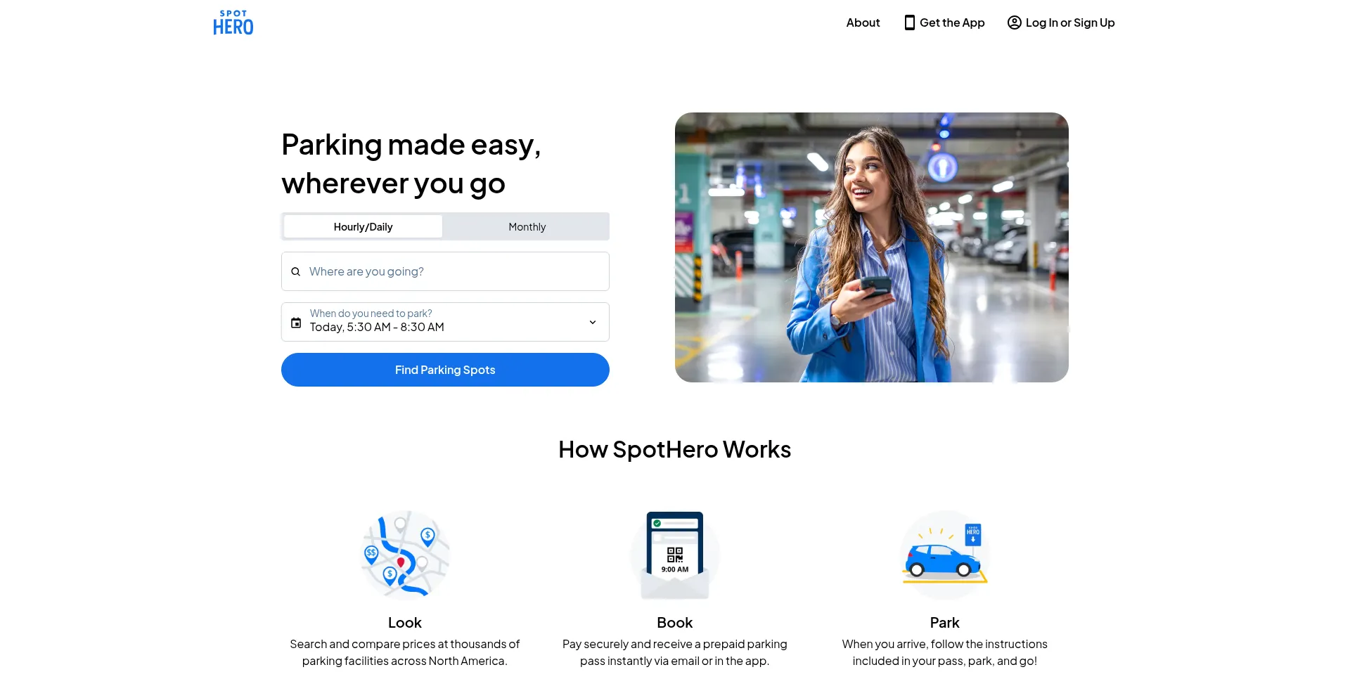 Spothero.com Screenshot