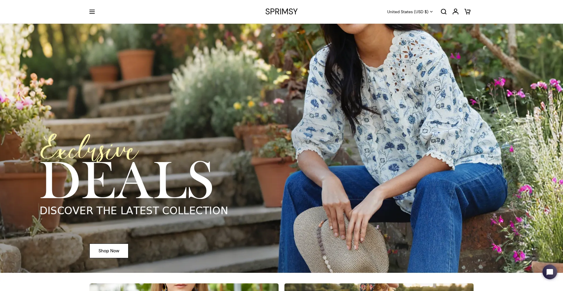 Website screenshot of Sprimsy.com
