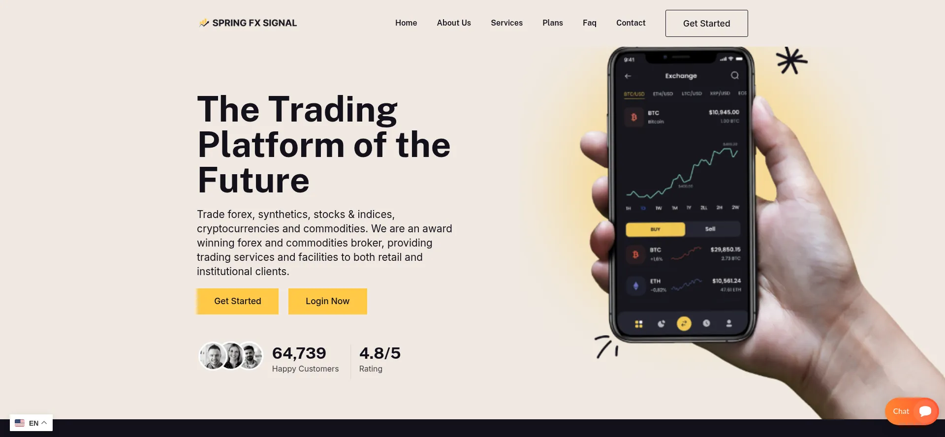 Website screenshot of Springfxsignal.com