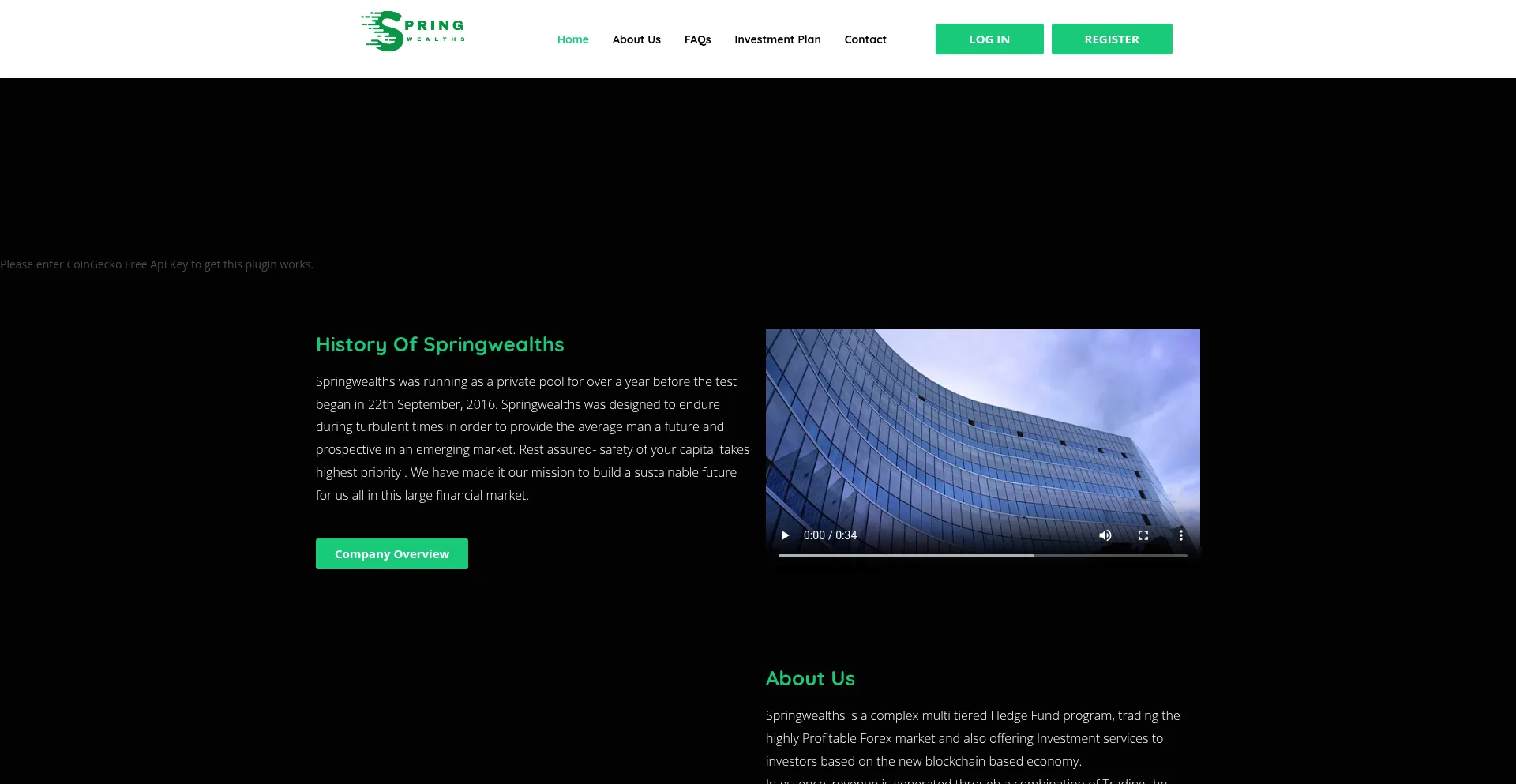 Website screenshot of Springwealths.org