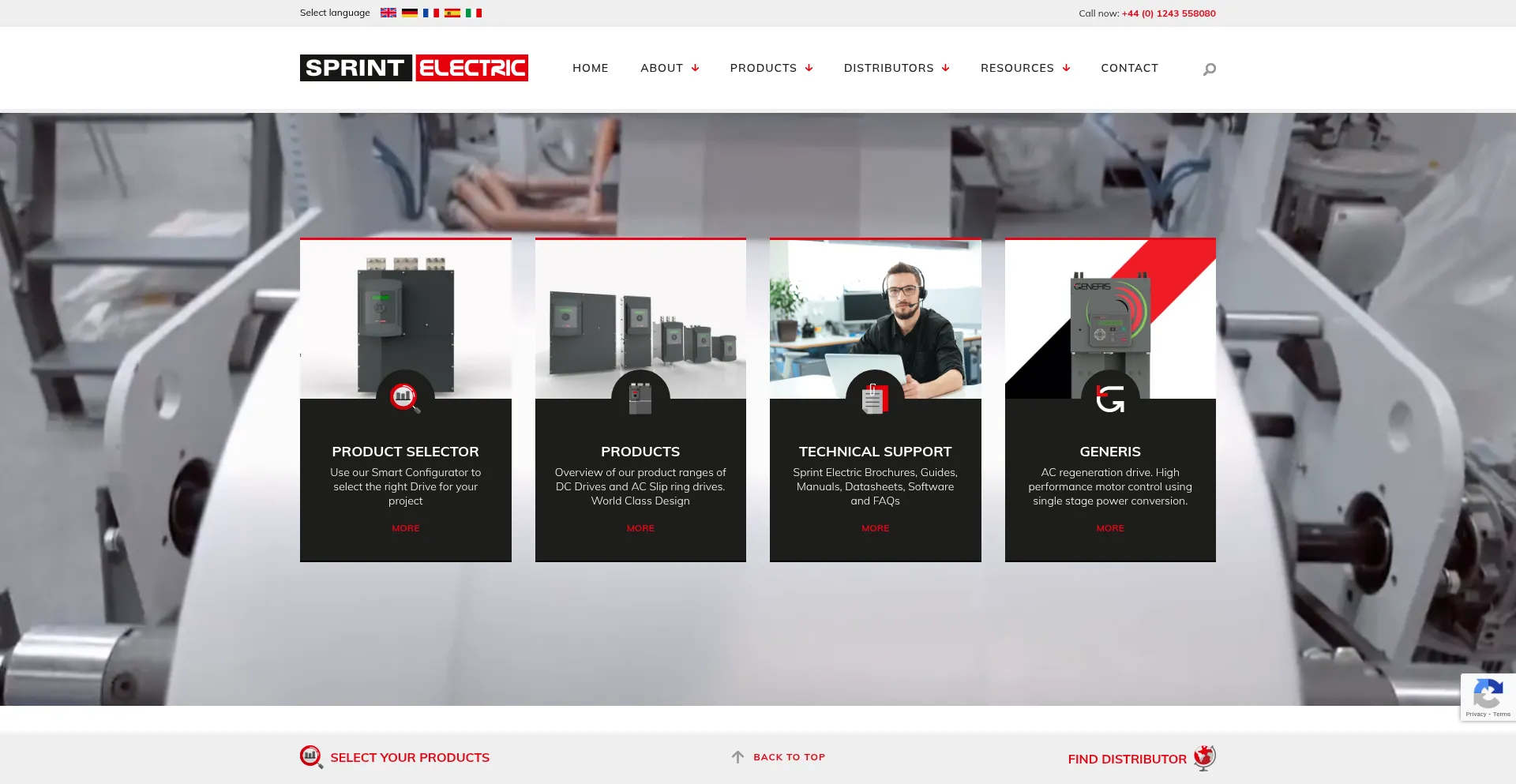 Website screenshot of Sprint-electric.com