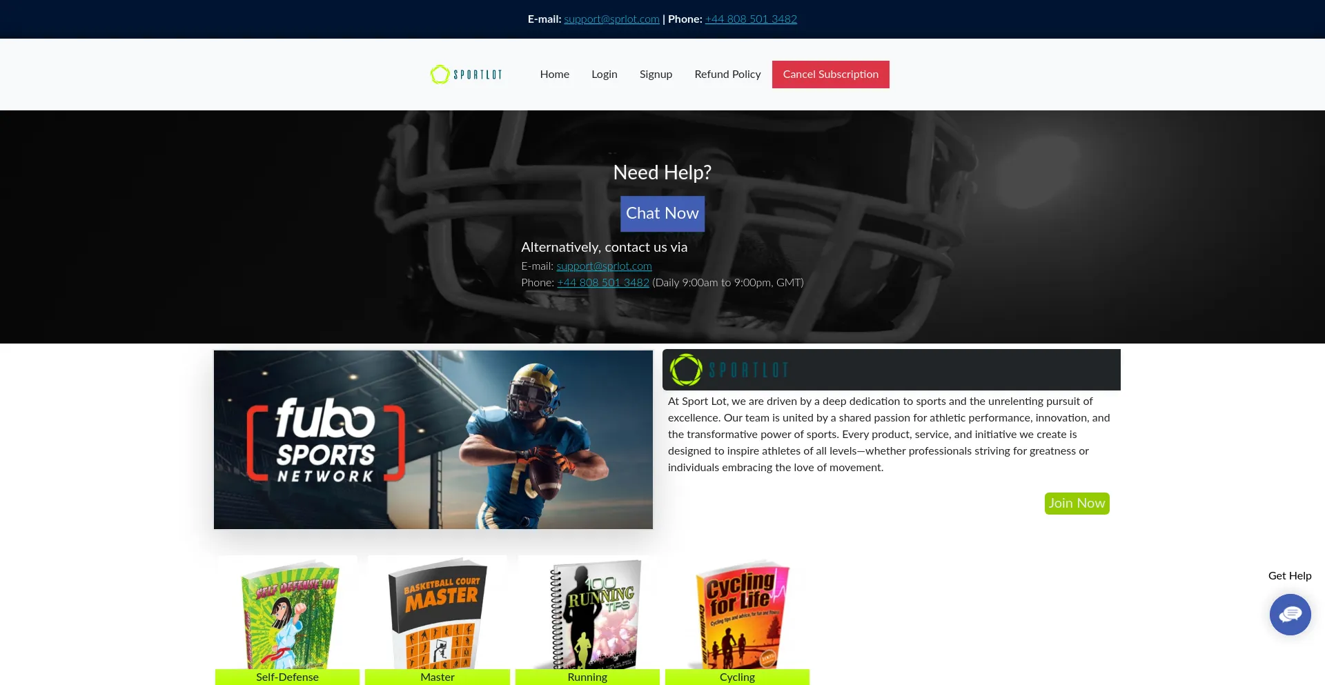 Website screenshot of Sprlot.com