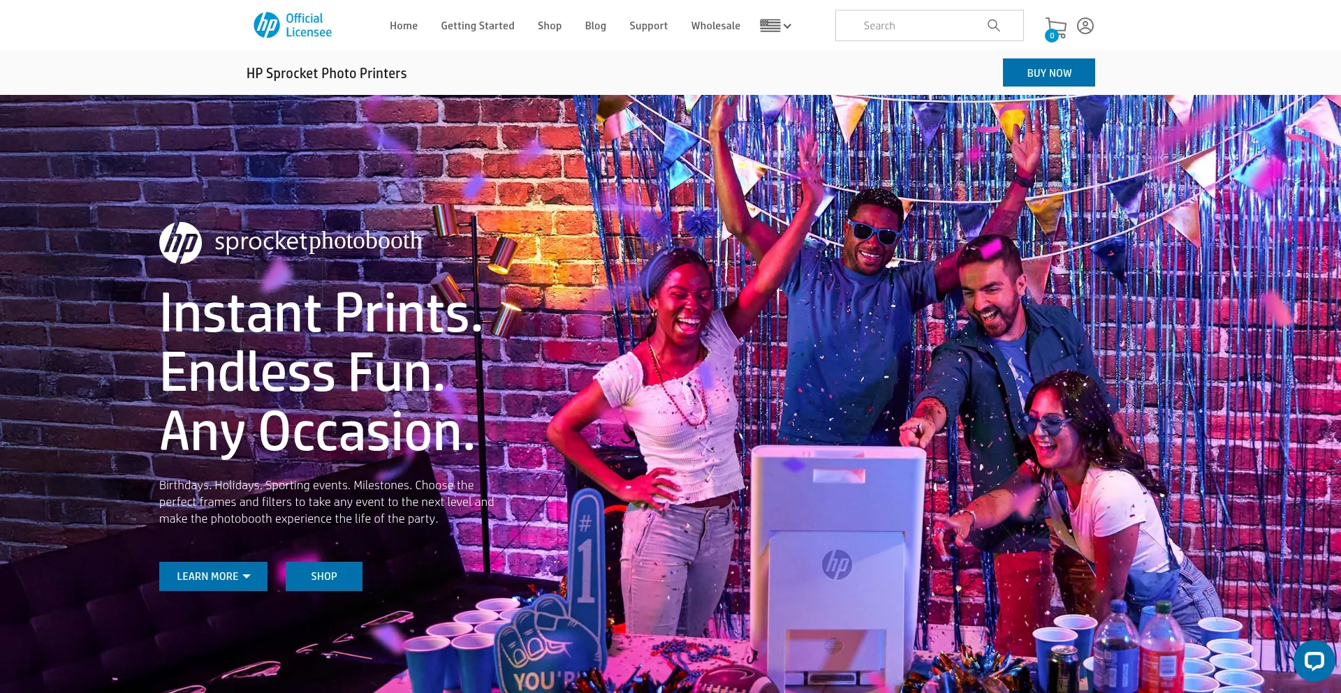 Website screenshot of Sprocketprinters.com