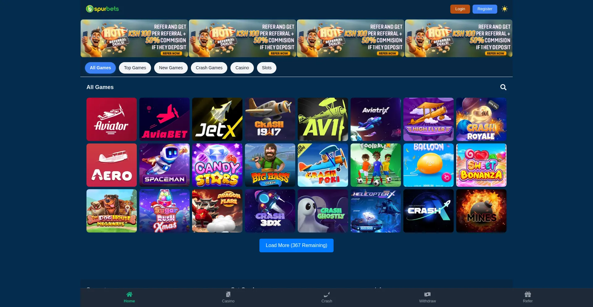 Website screenshot of Spurbets.com