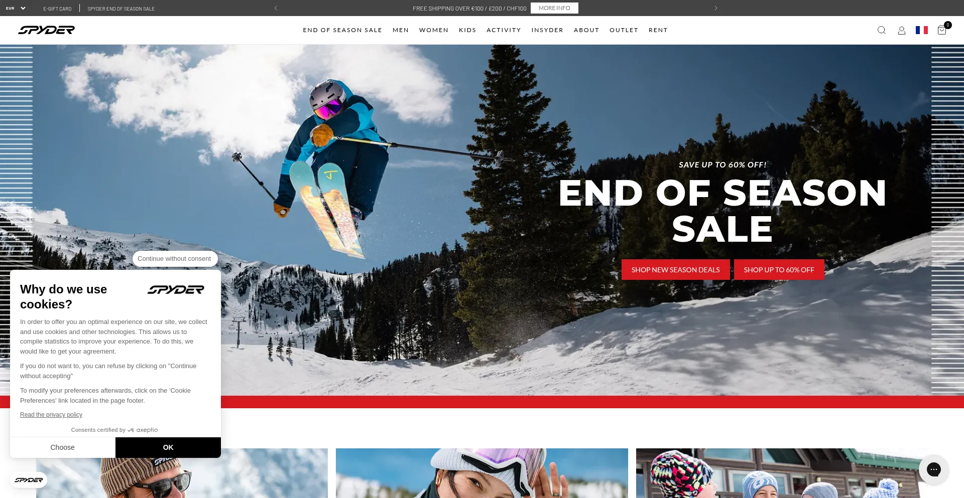 Website screenshot of Spyder.eu