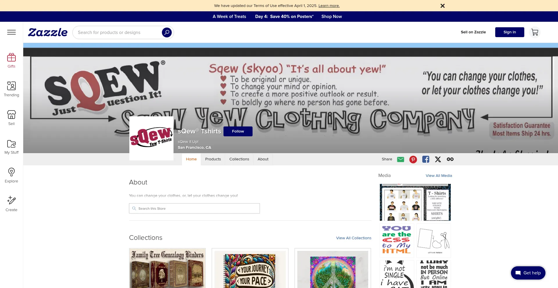Website screenshot of Sqew.com