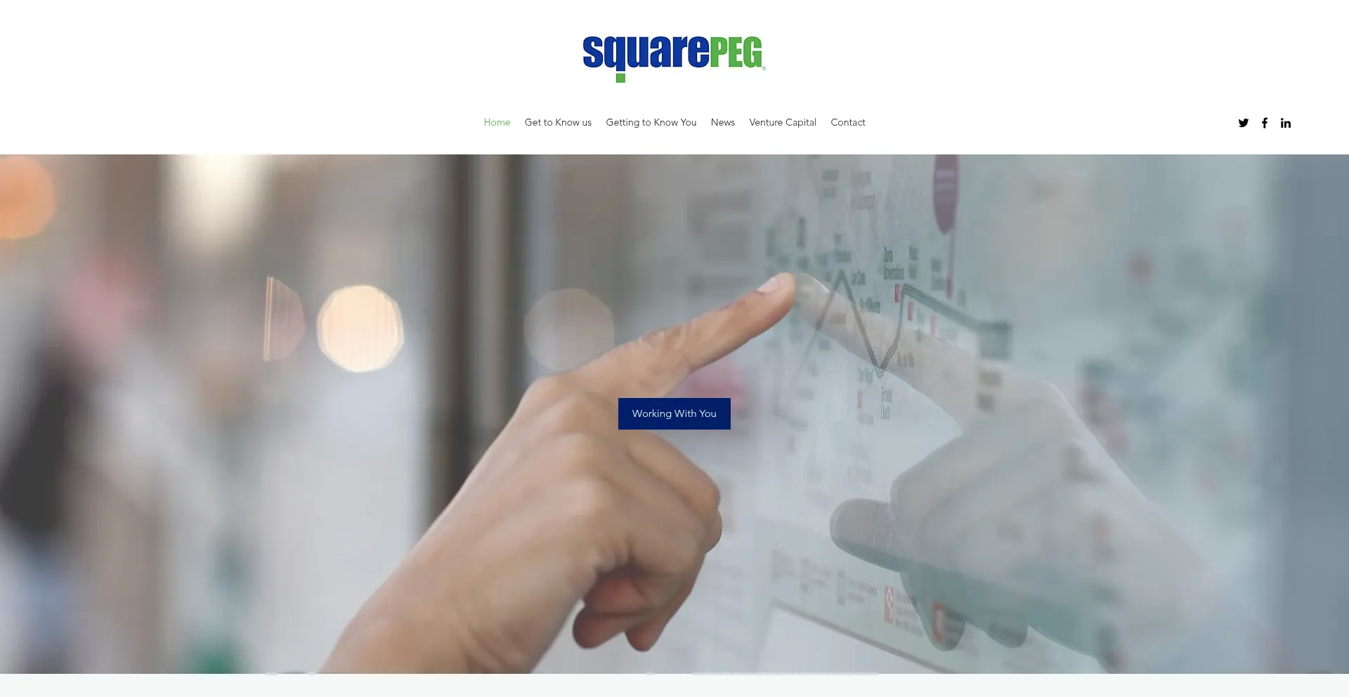 Website screenshot of Squarepeg.com