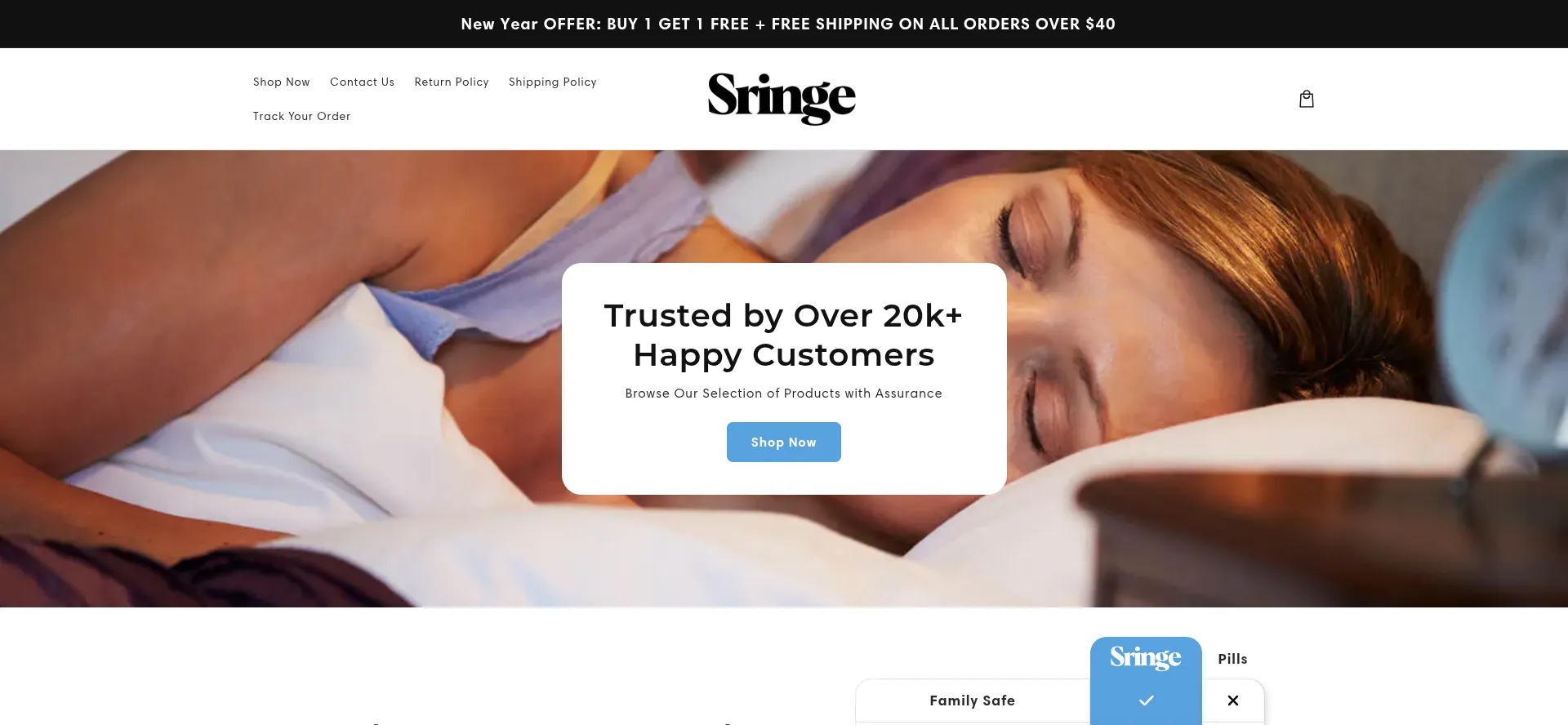 Website screenshot of Sringe.com