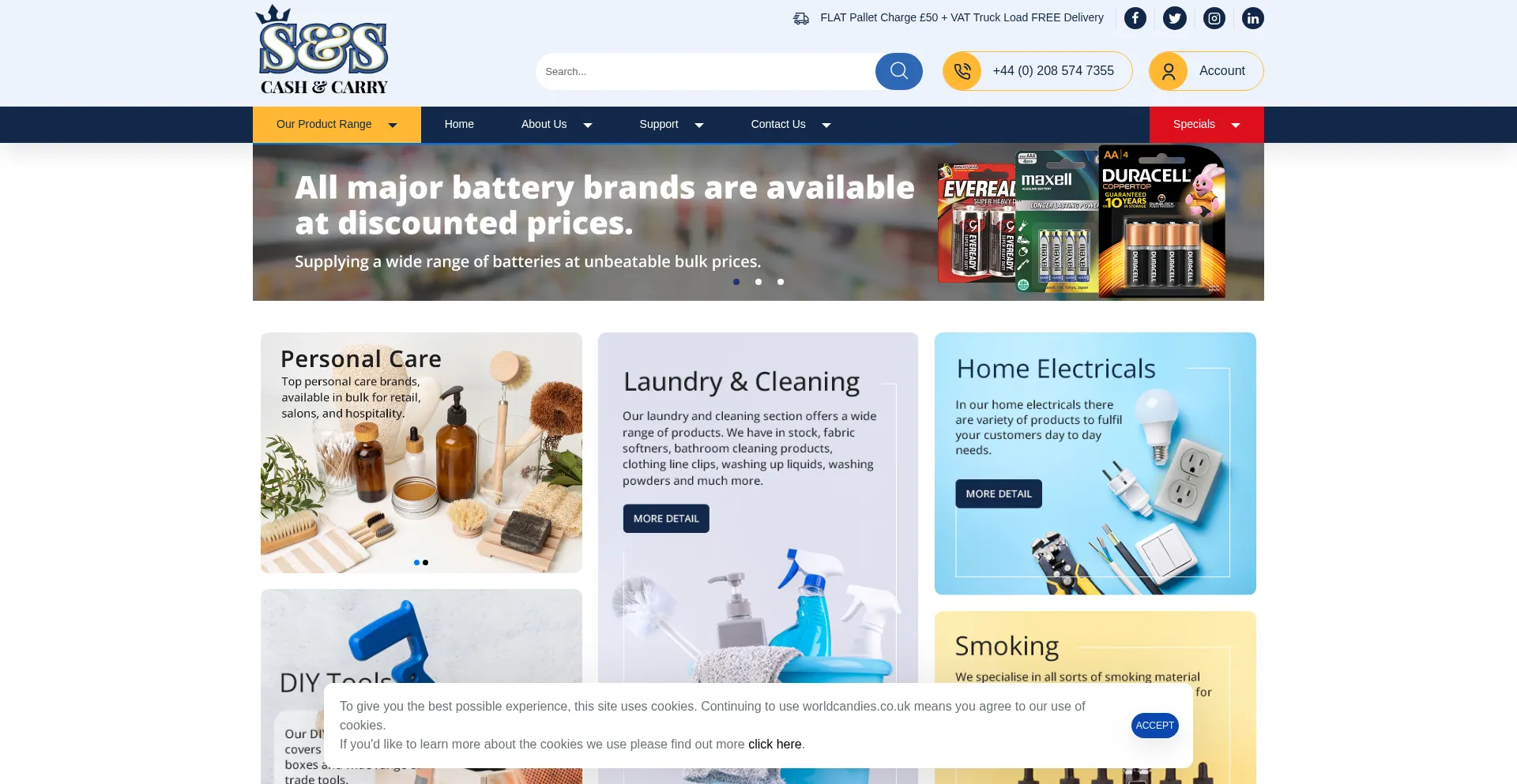 Website screenshot of Sscashandcarry.co.uk