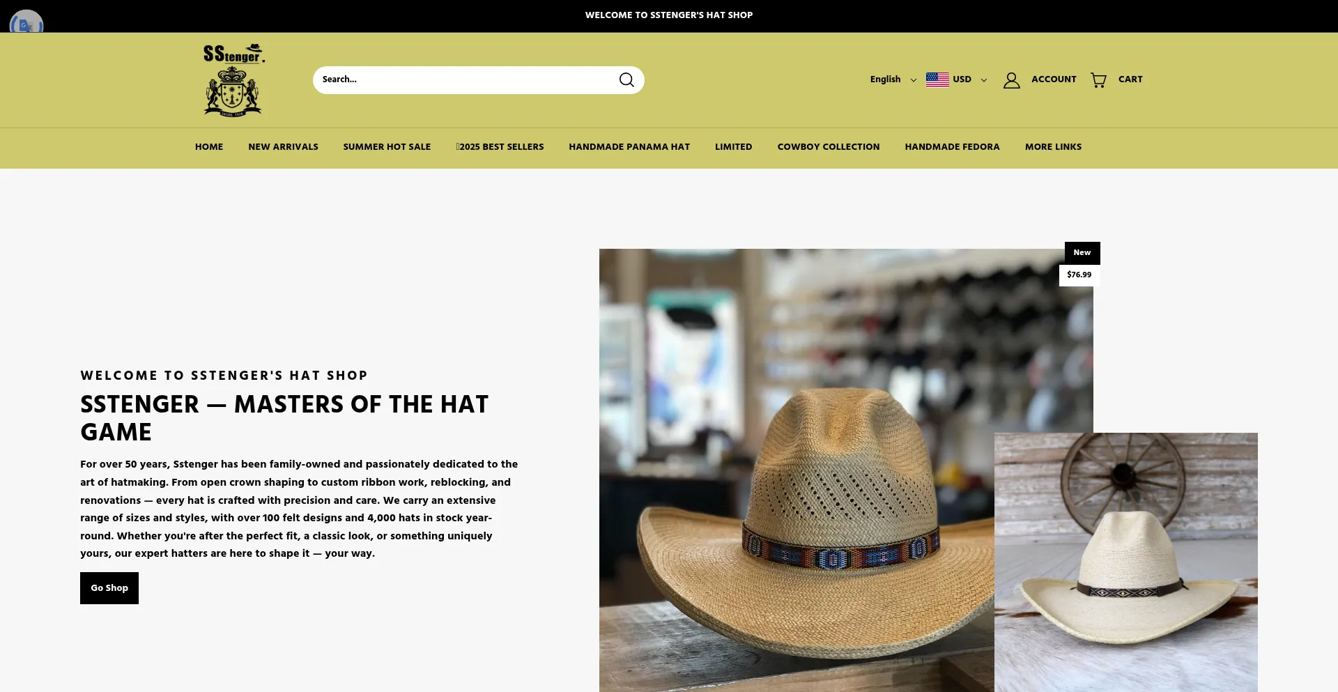 Website screenshot of Sstenger.com