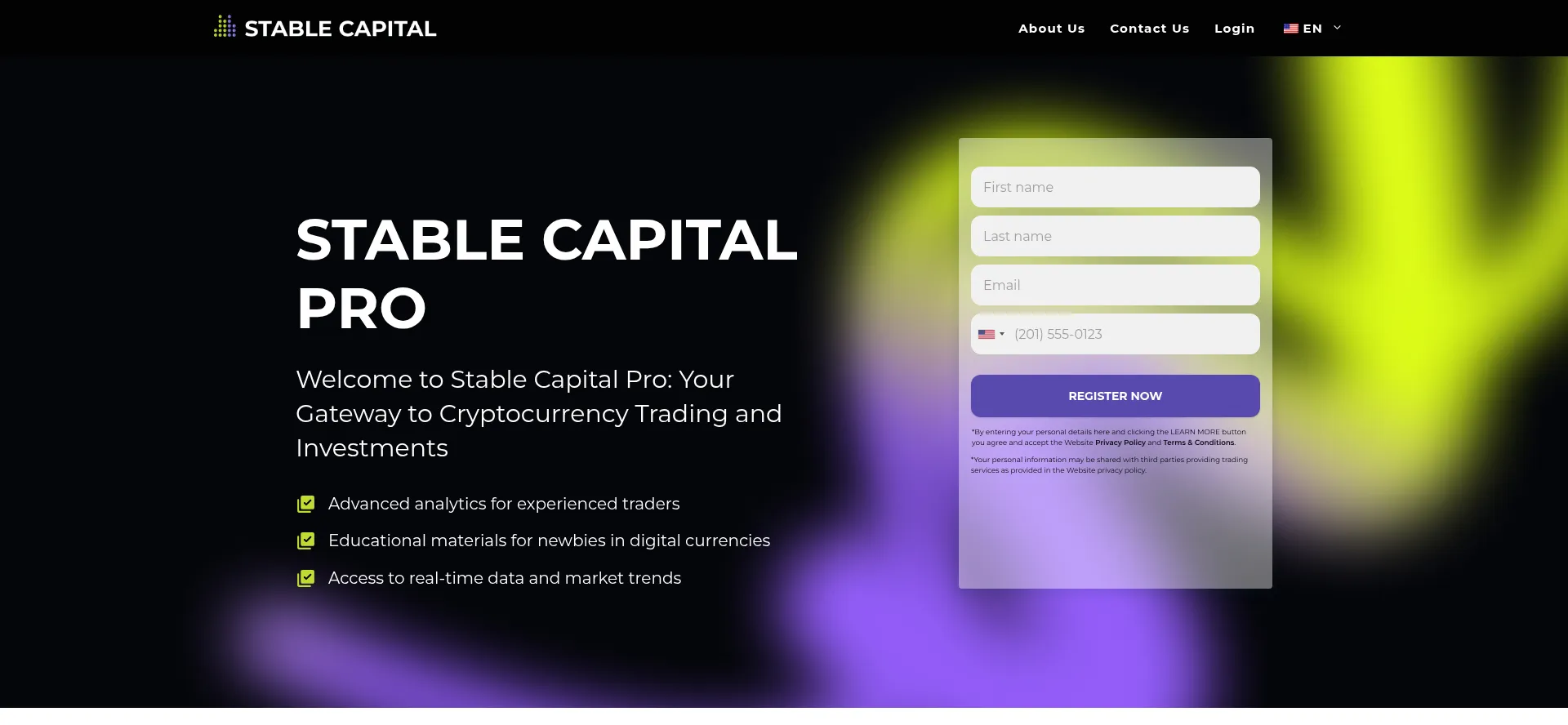 Website screenshot of Stable-capital.org