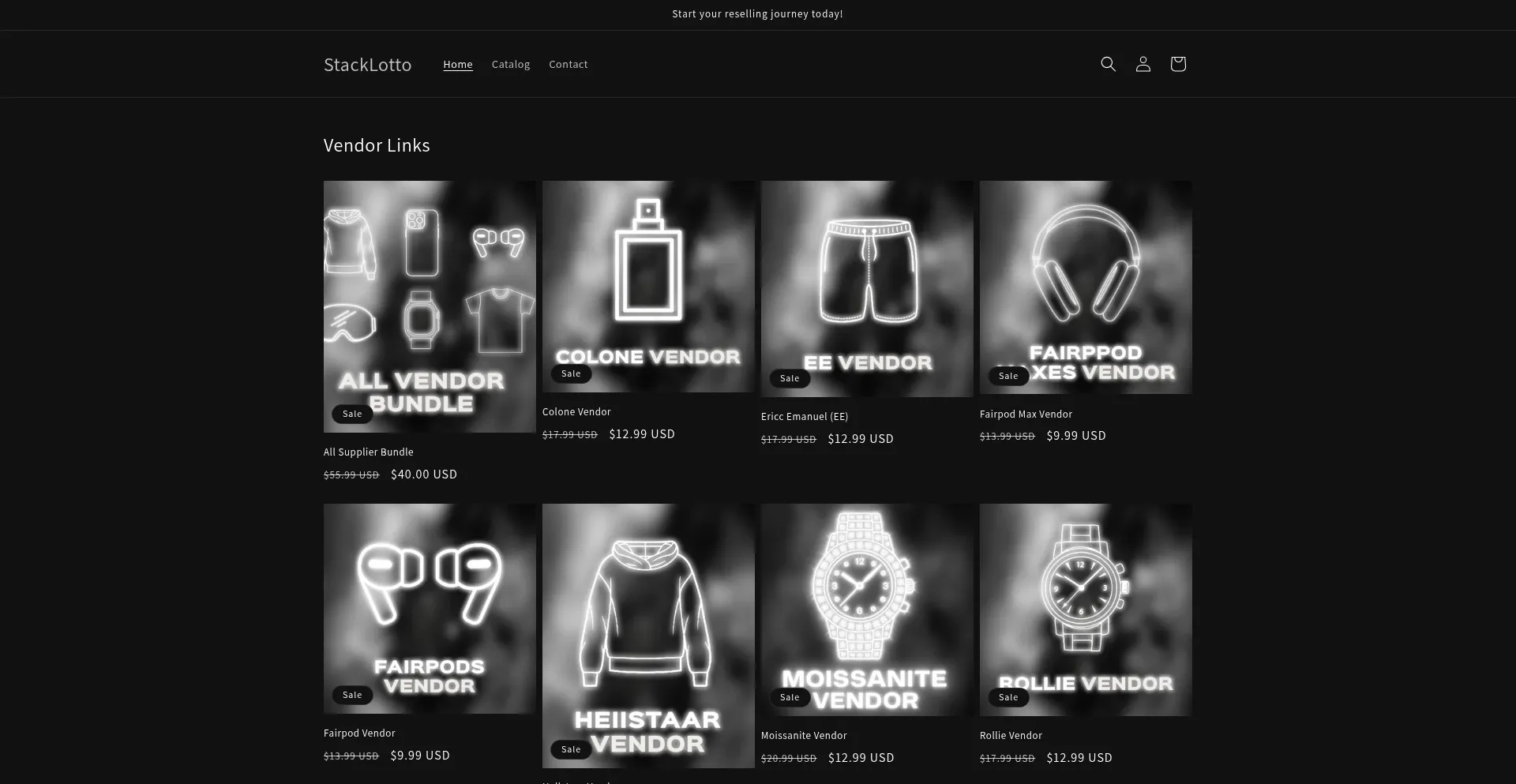 Website screenshot of Stacklotto.shop