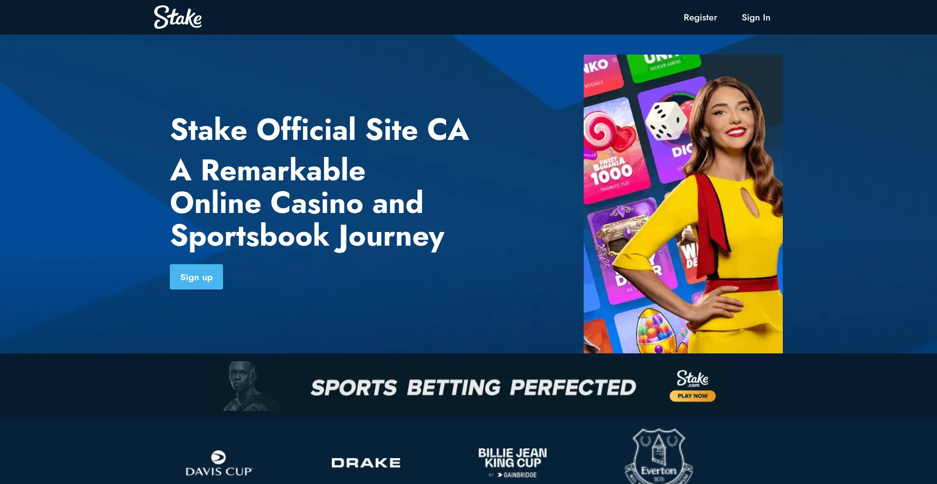 Website screenshot of Stake-stake.ca