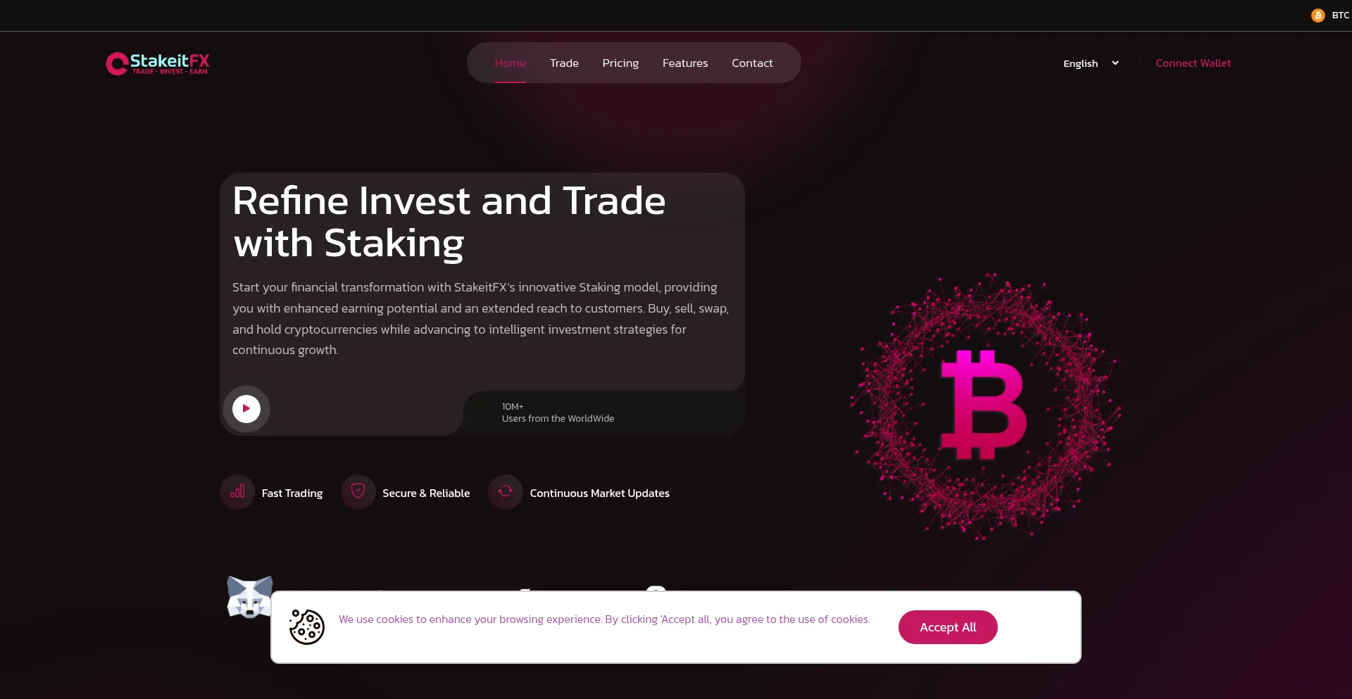 Website screenshot of Stakeitfx.com
