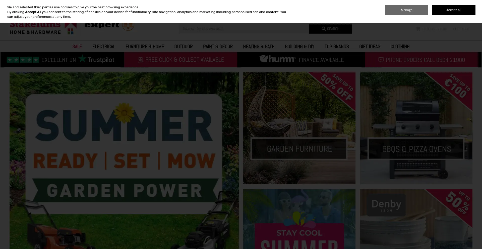 Website screenshot of Stakelums.ie