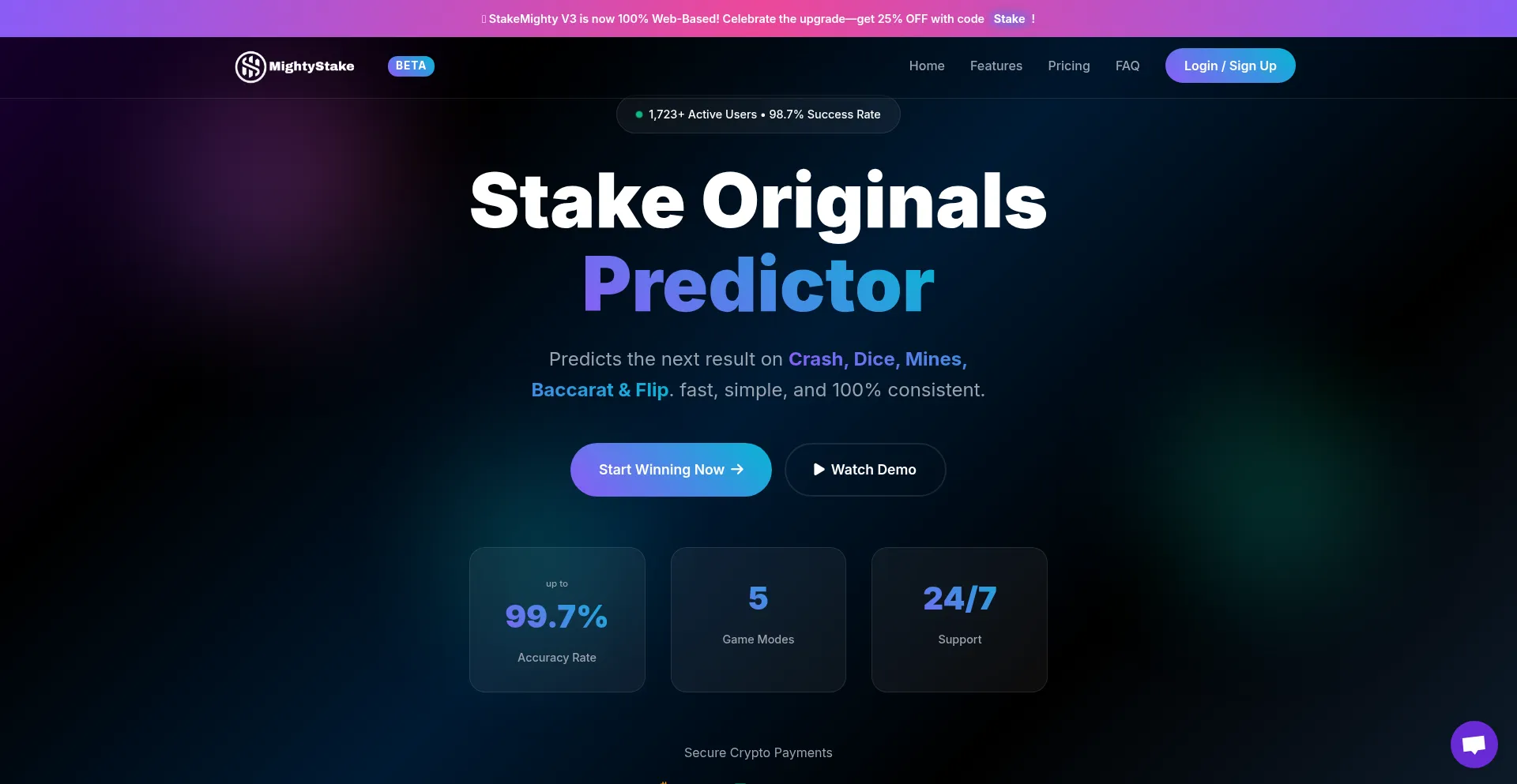 Website screenshot of Stakemighty.com