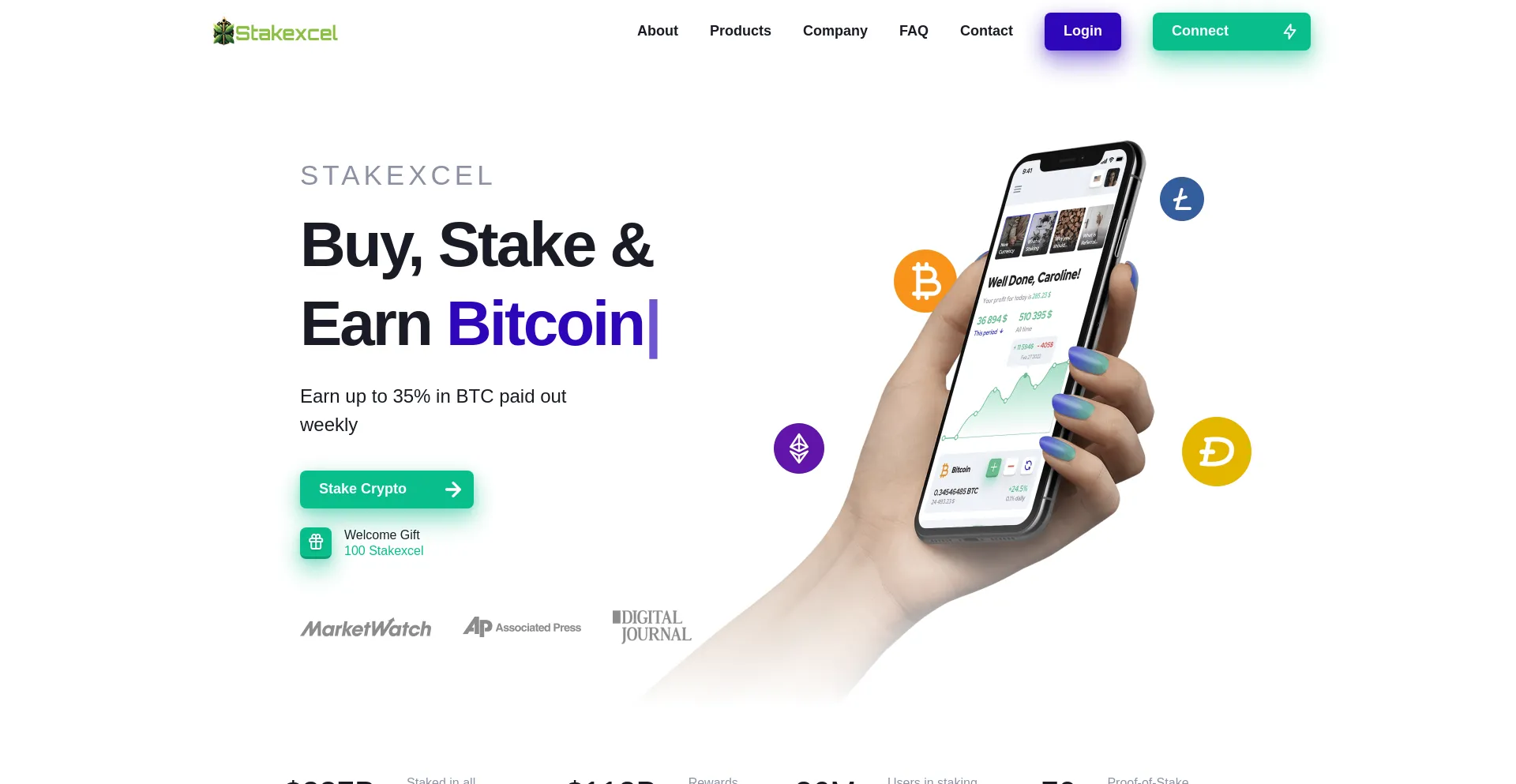 Website screenshot of Stakexcel.com