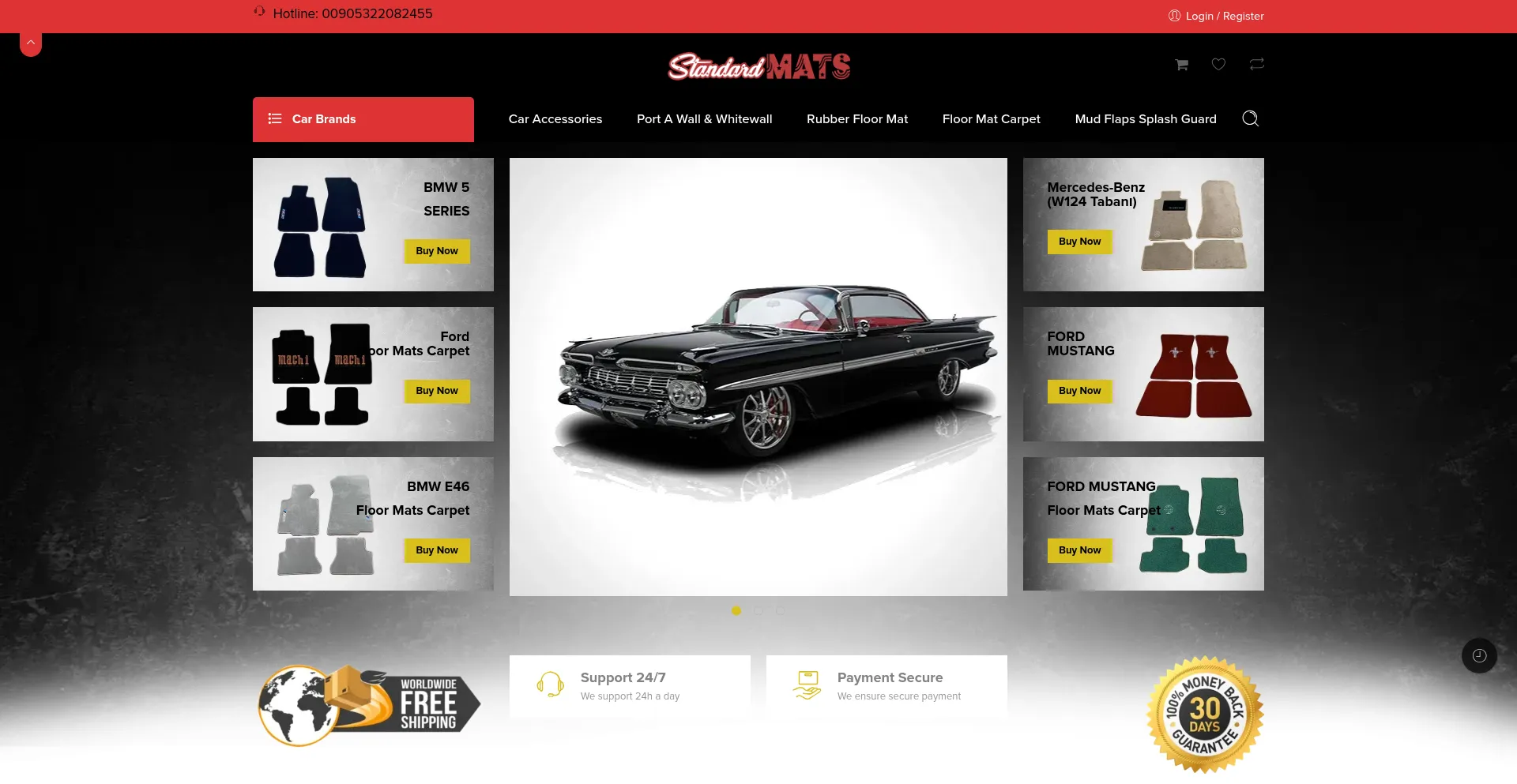 Website screenshot of Standardmats.com