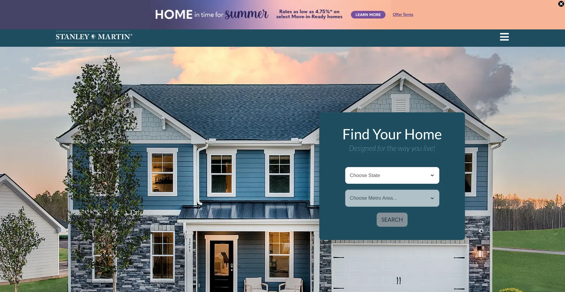 Website screenshot of Stanleymartin.com