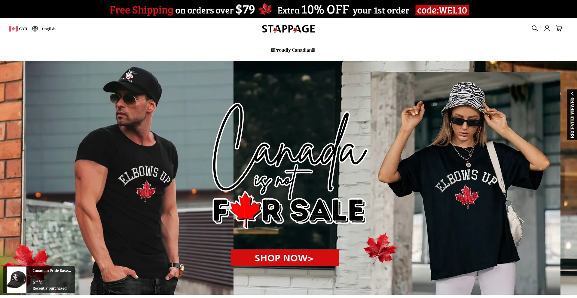 Website screenshot of Stappage.com