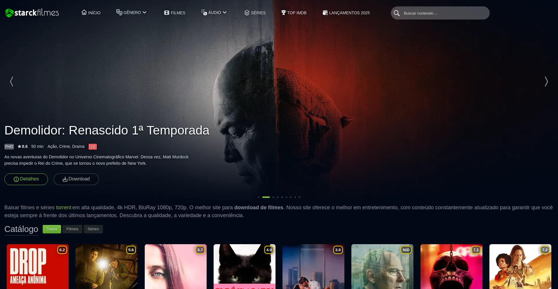 Website screenshot of Starckfilmes.com