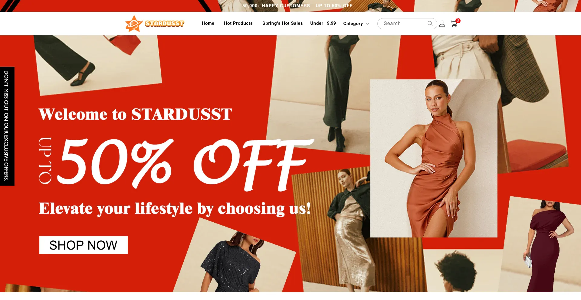 Website screenshot of Stardusst.com