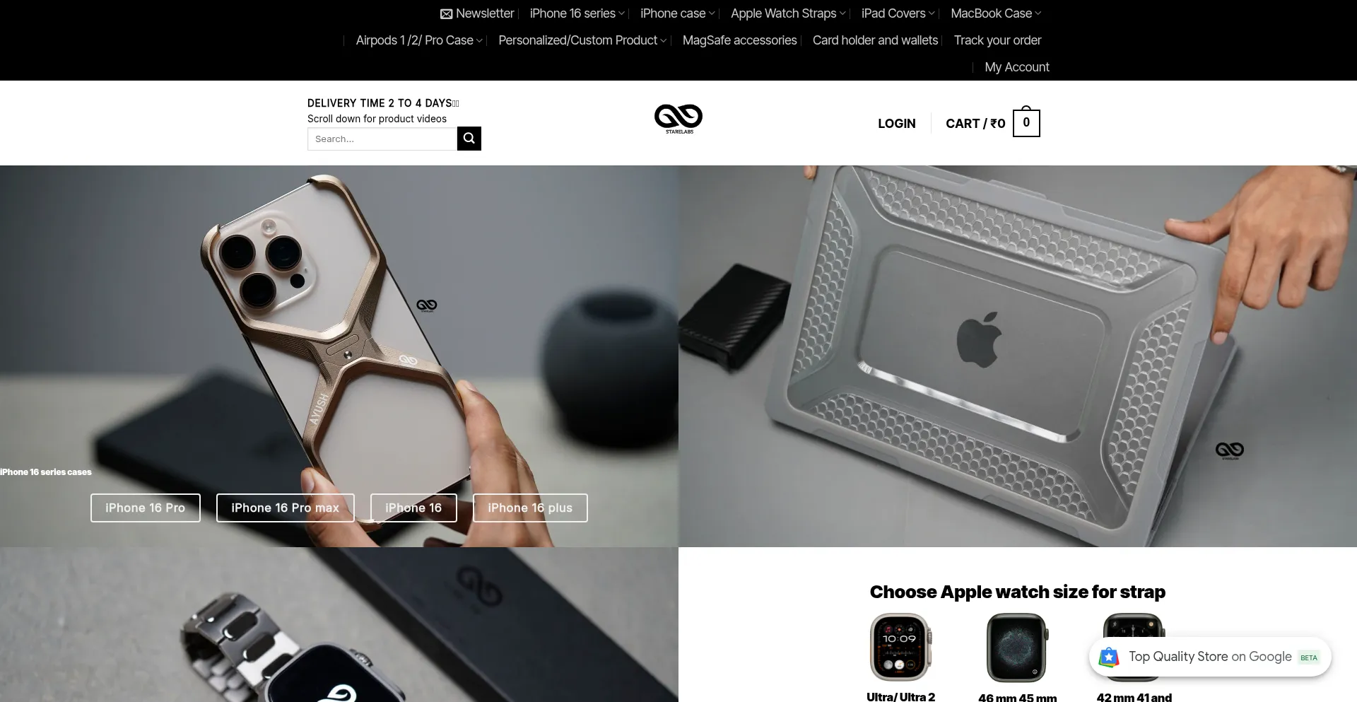 Website screenshot of Starelabs.com