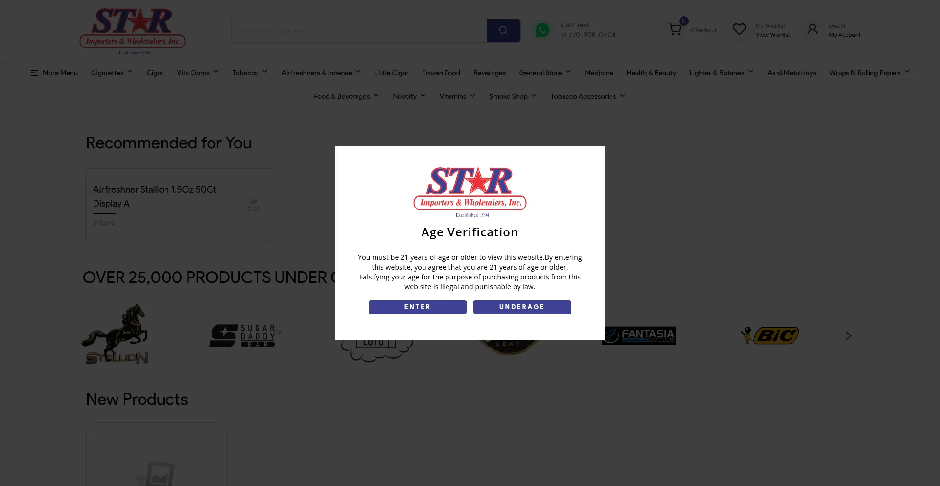 Starimporters.com Screenshot