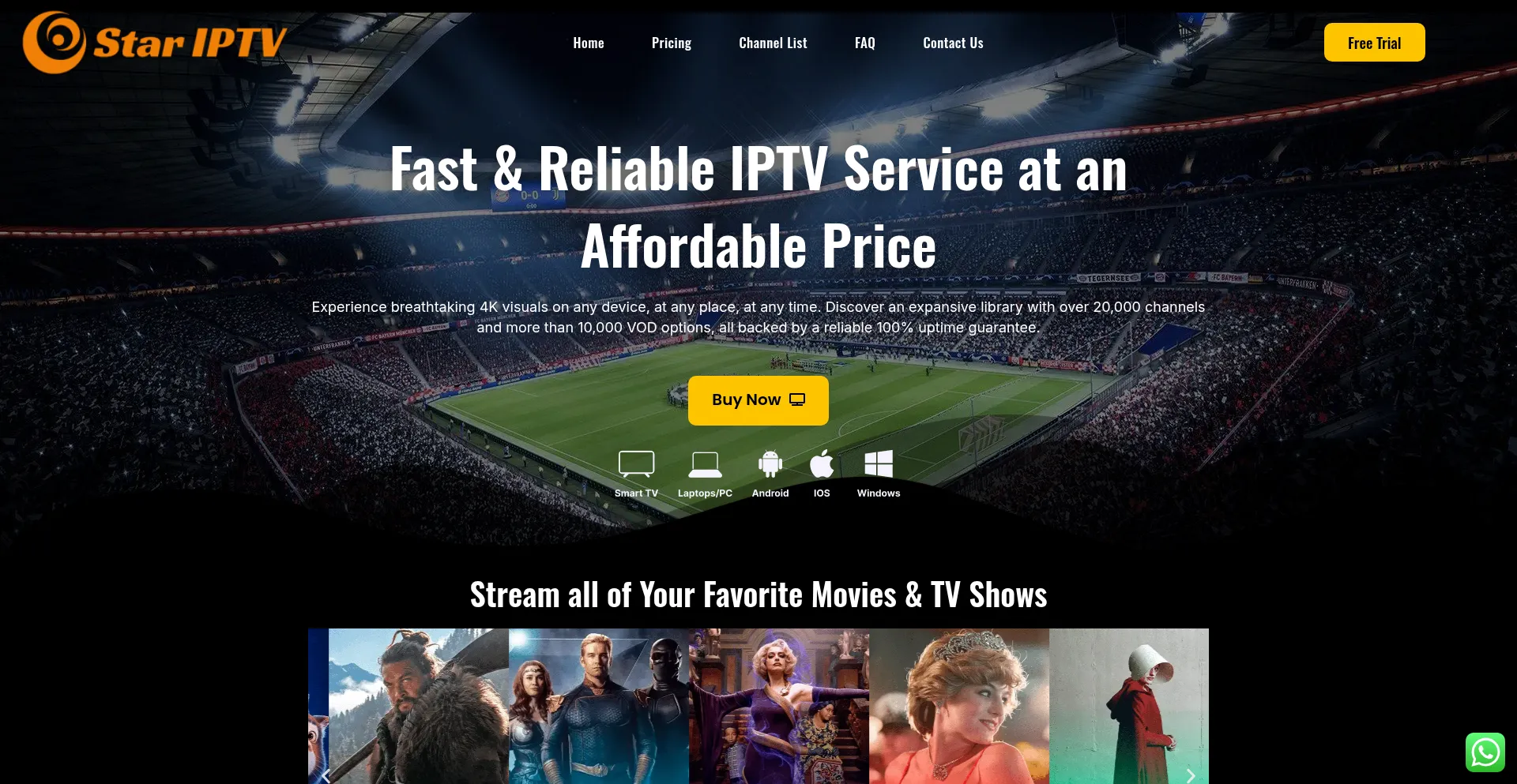 Website screenshot of Stariptv.shop