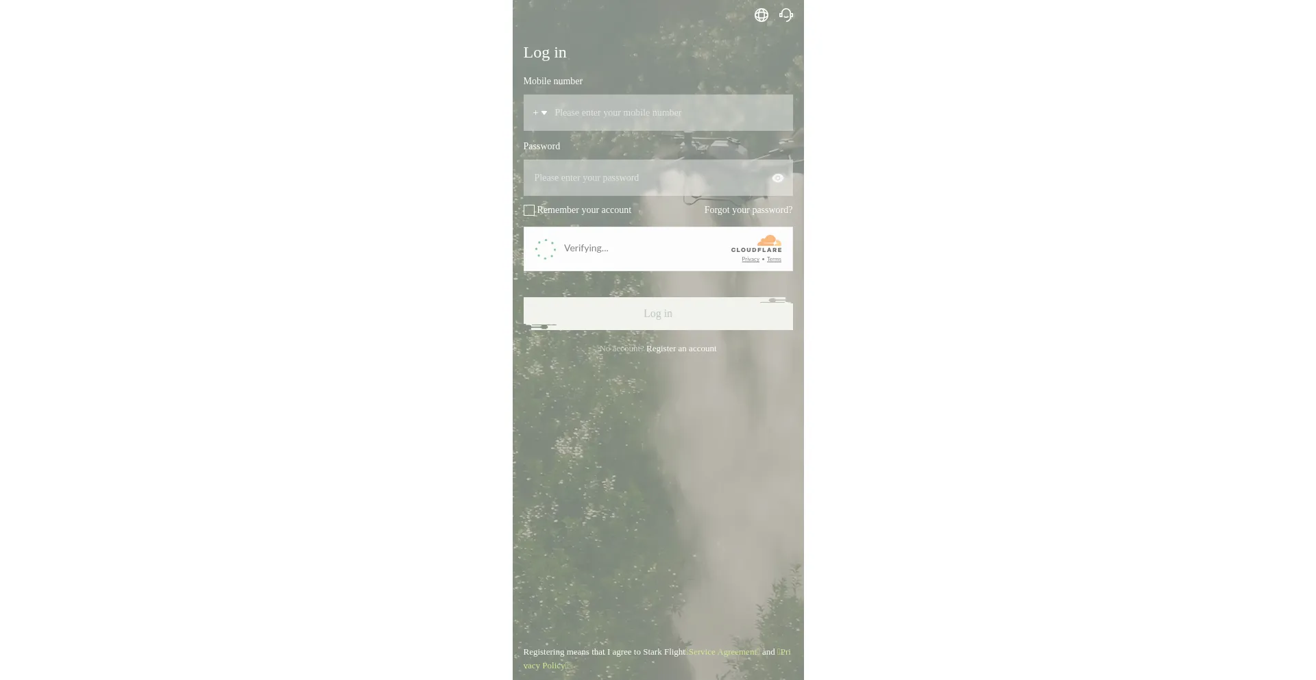 Website screenshot of Starkflight.com