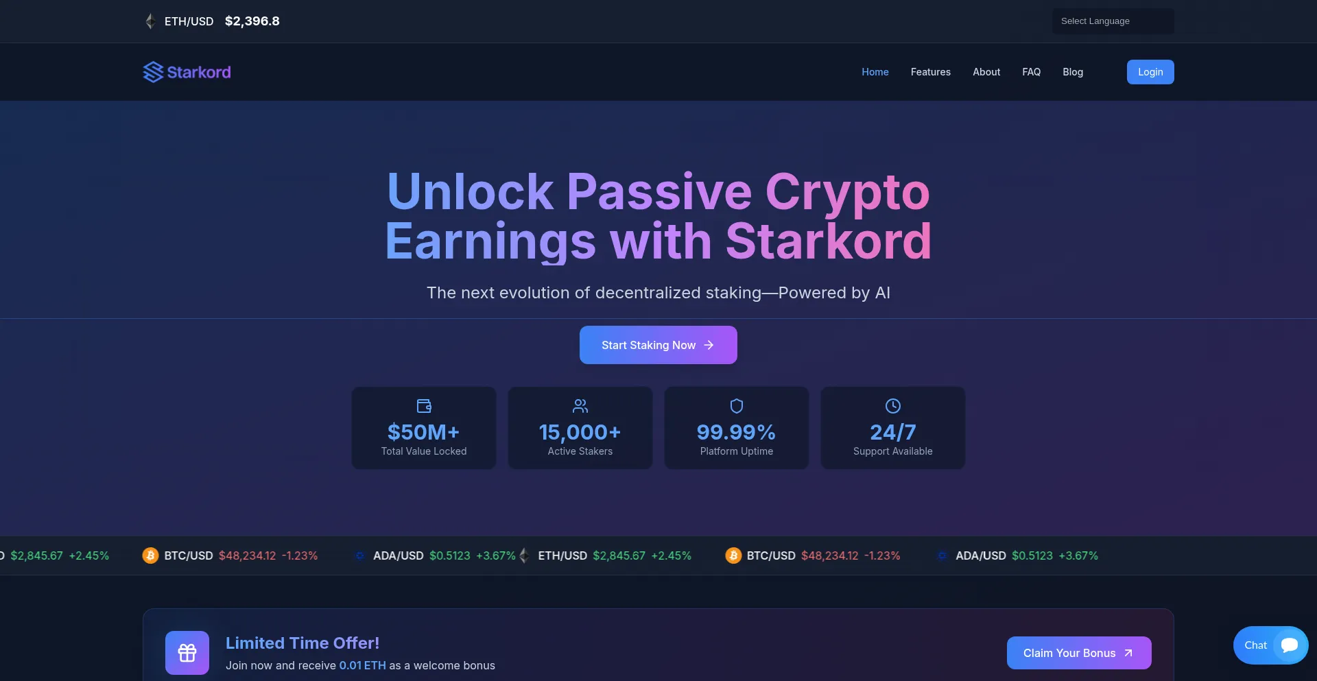 Website screenshot of Starkord.com