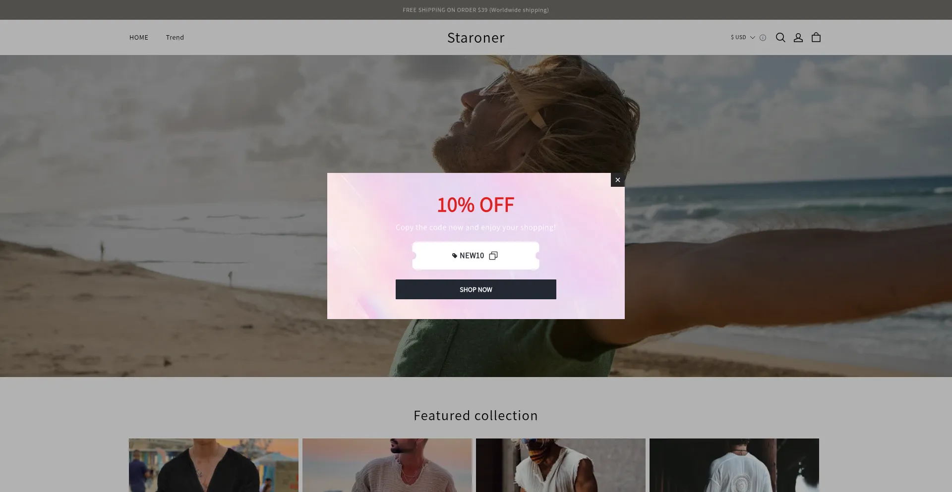 Website screenshot of Staroner.com