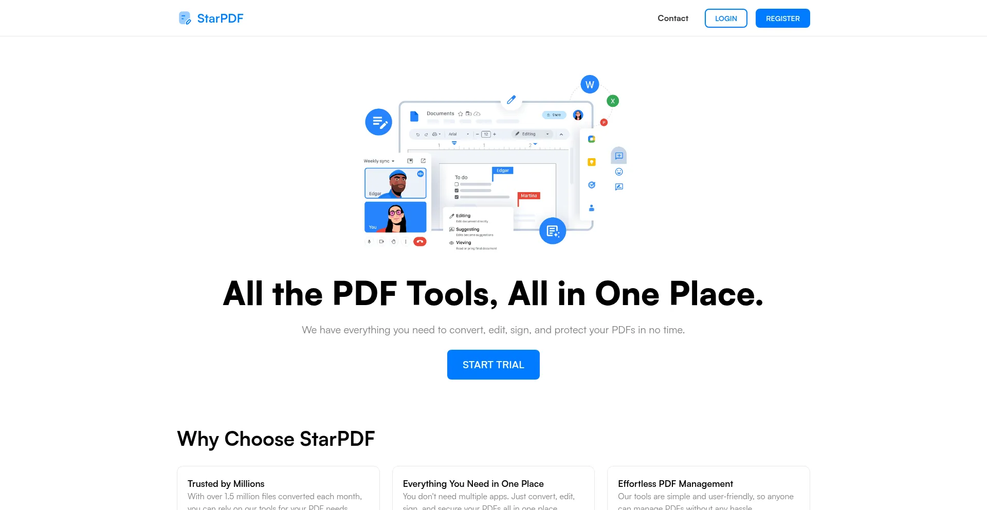 Website screenshot of Starpdf.net