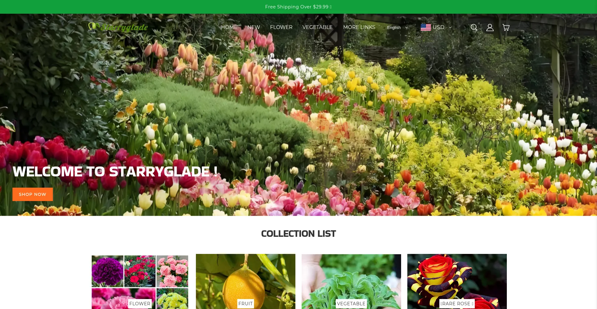 Website screenshot of Starryglade.com