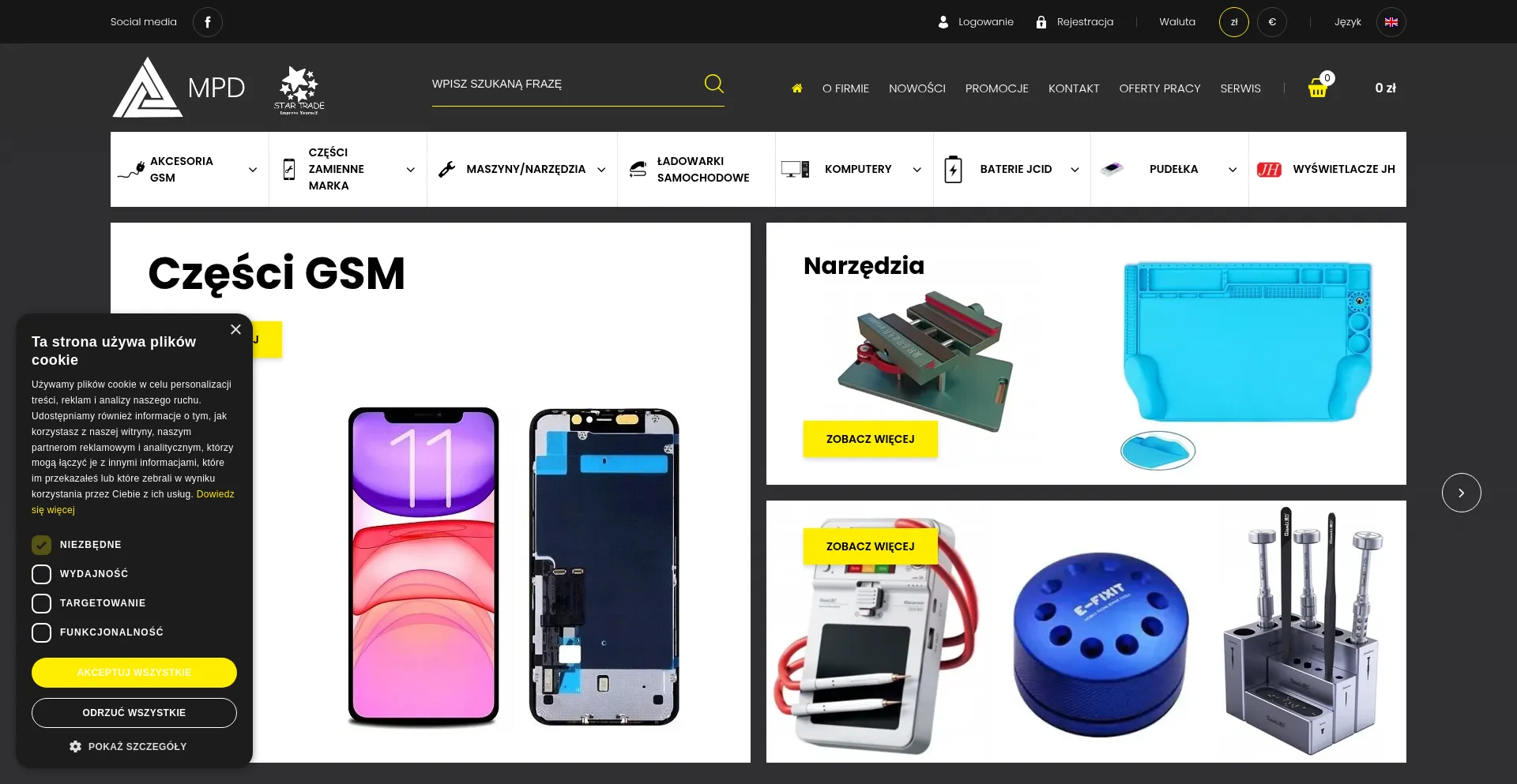 Website screenshot of Startrade.pl