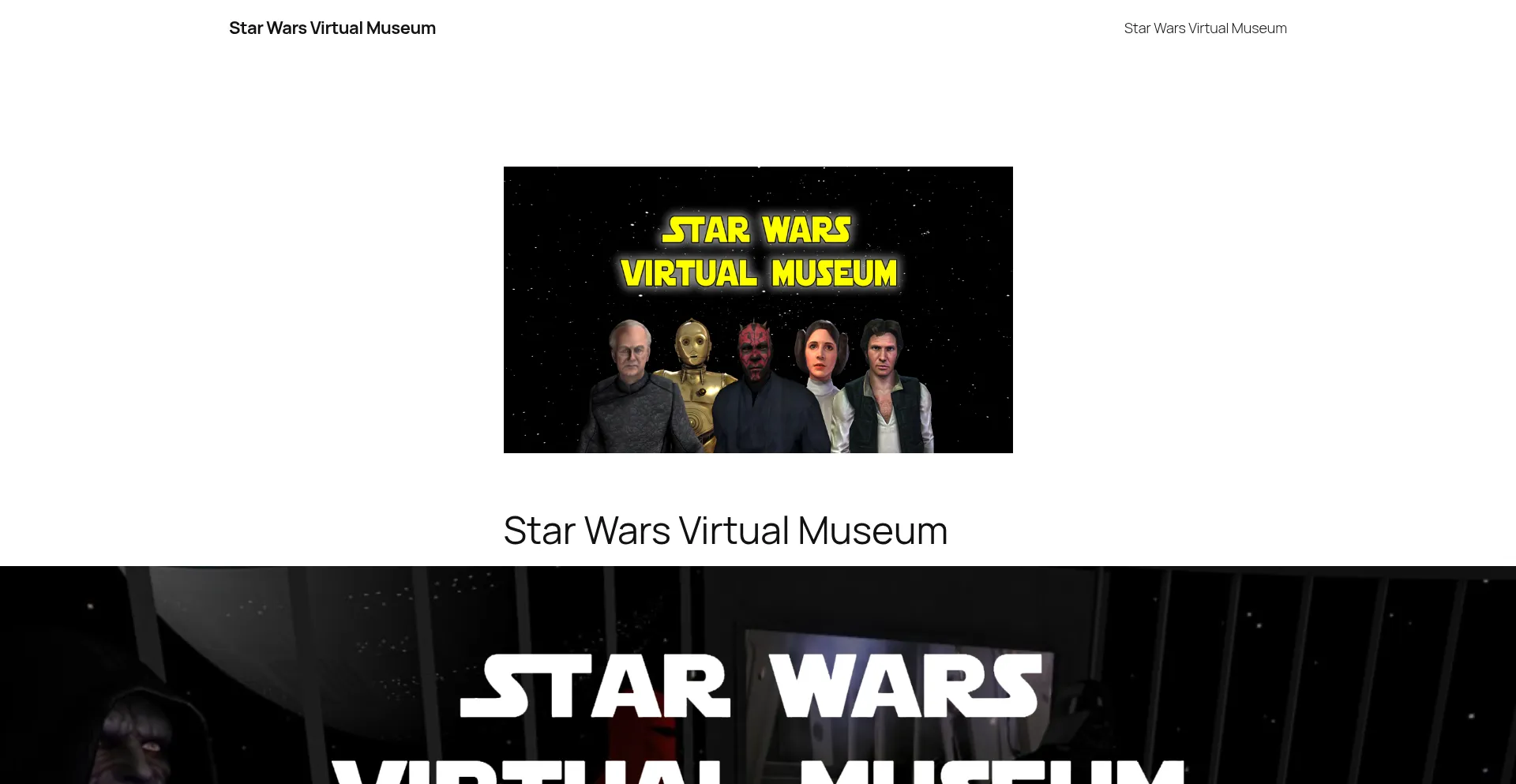 Website screenshot of Starwarsvirtualmuseum.com