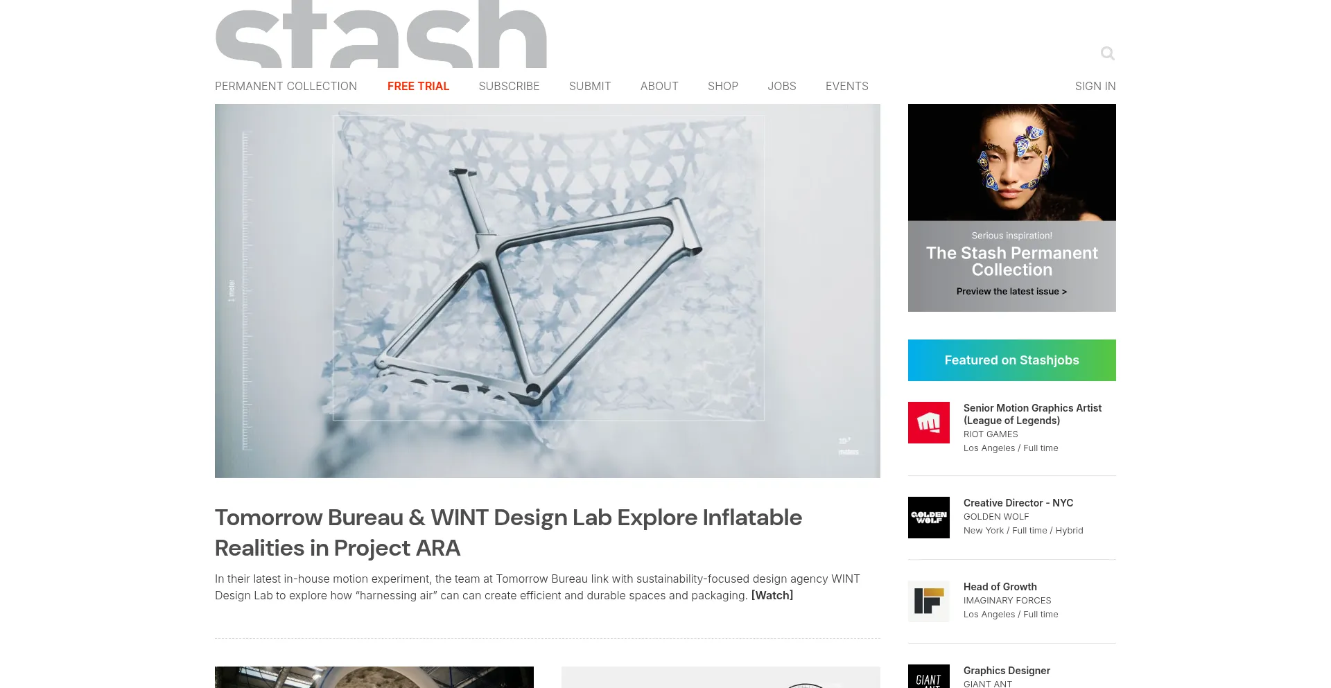 Website screenshot of Stashmedia.tv