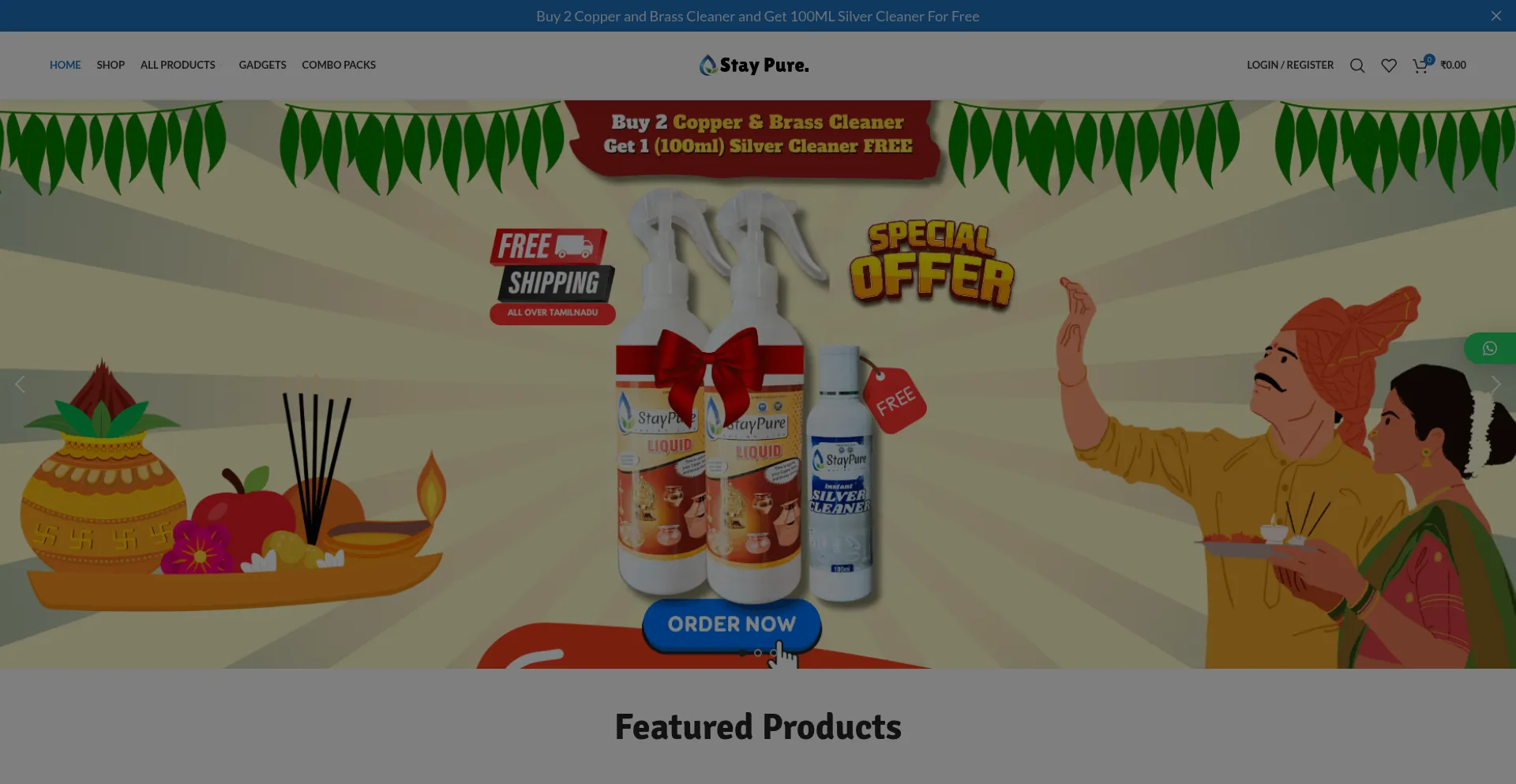 Website screenshot of Staypure.net