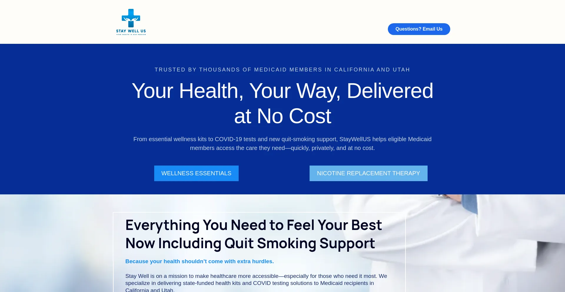 Website screenshot of Staywellus.com