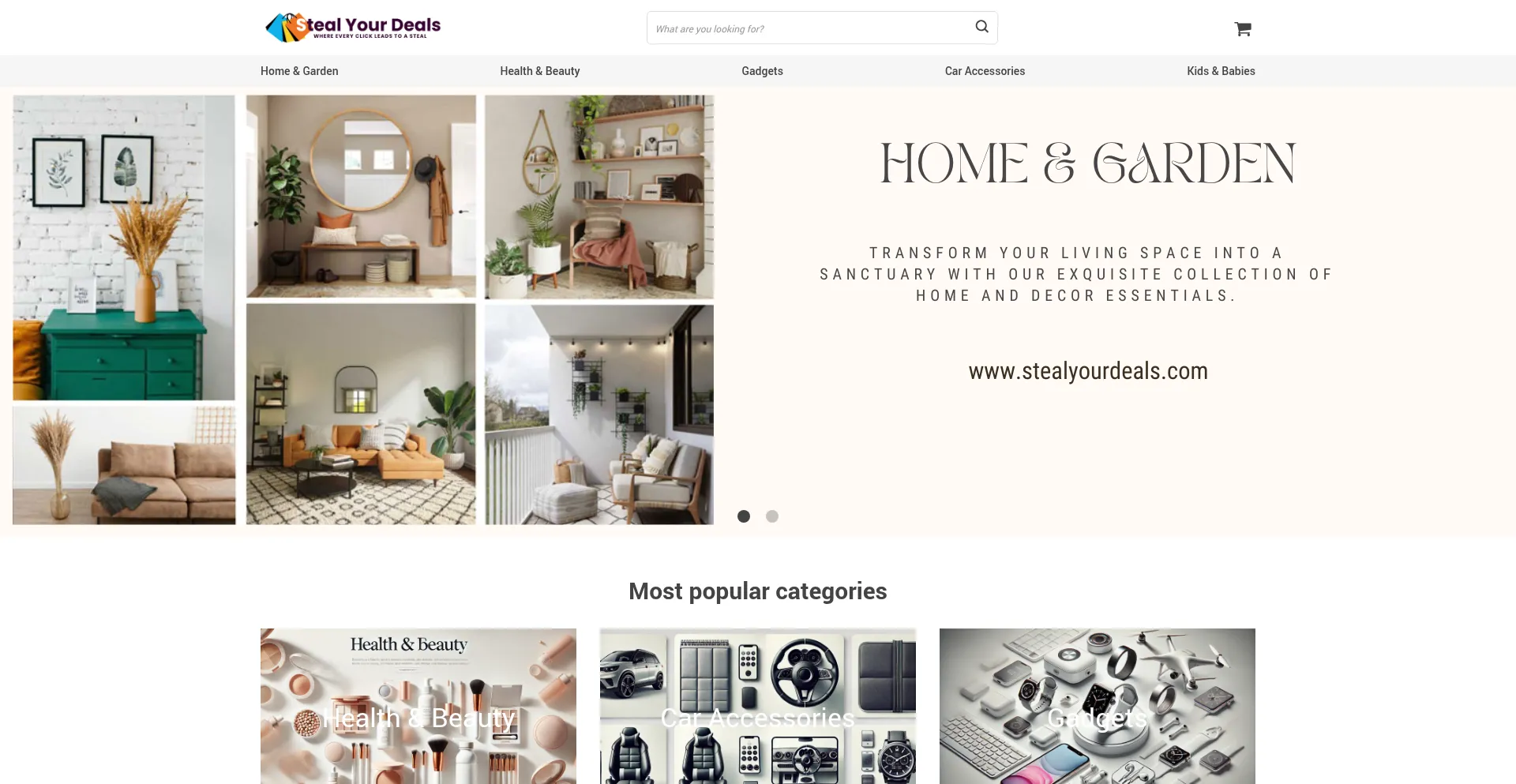 Website screenshot of Stealyourdeals.com