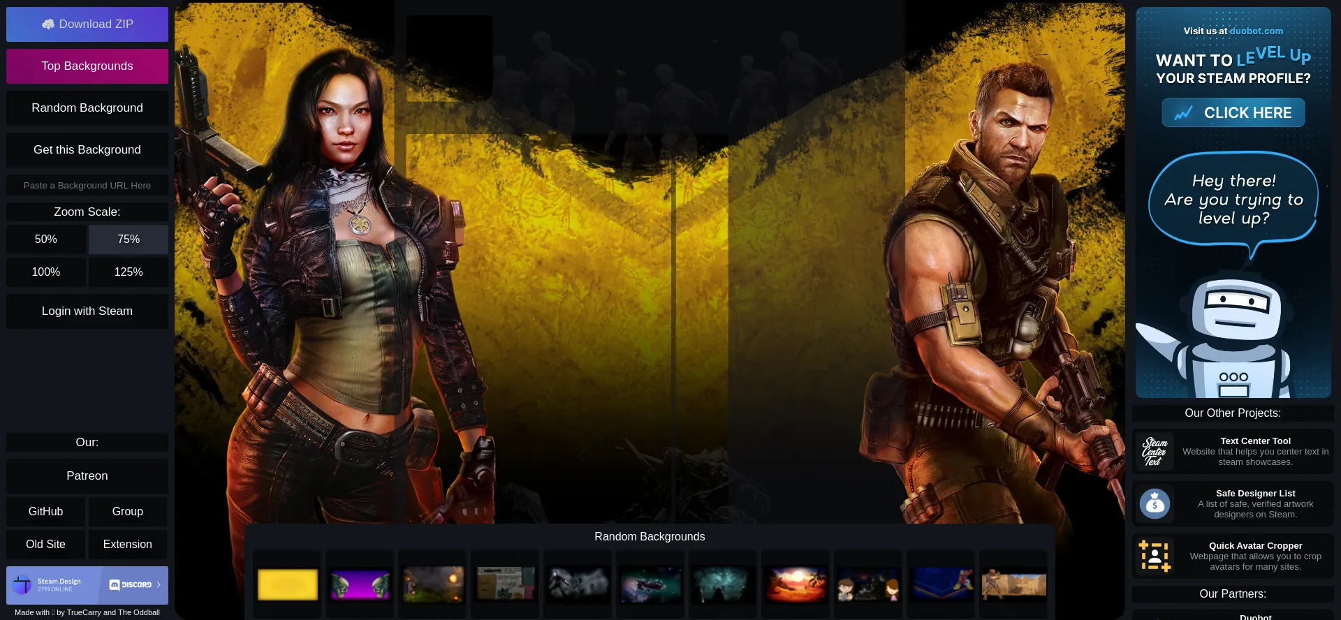 Website screenshot of Steam.design