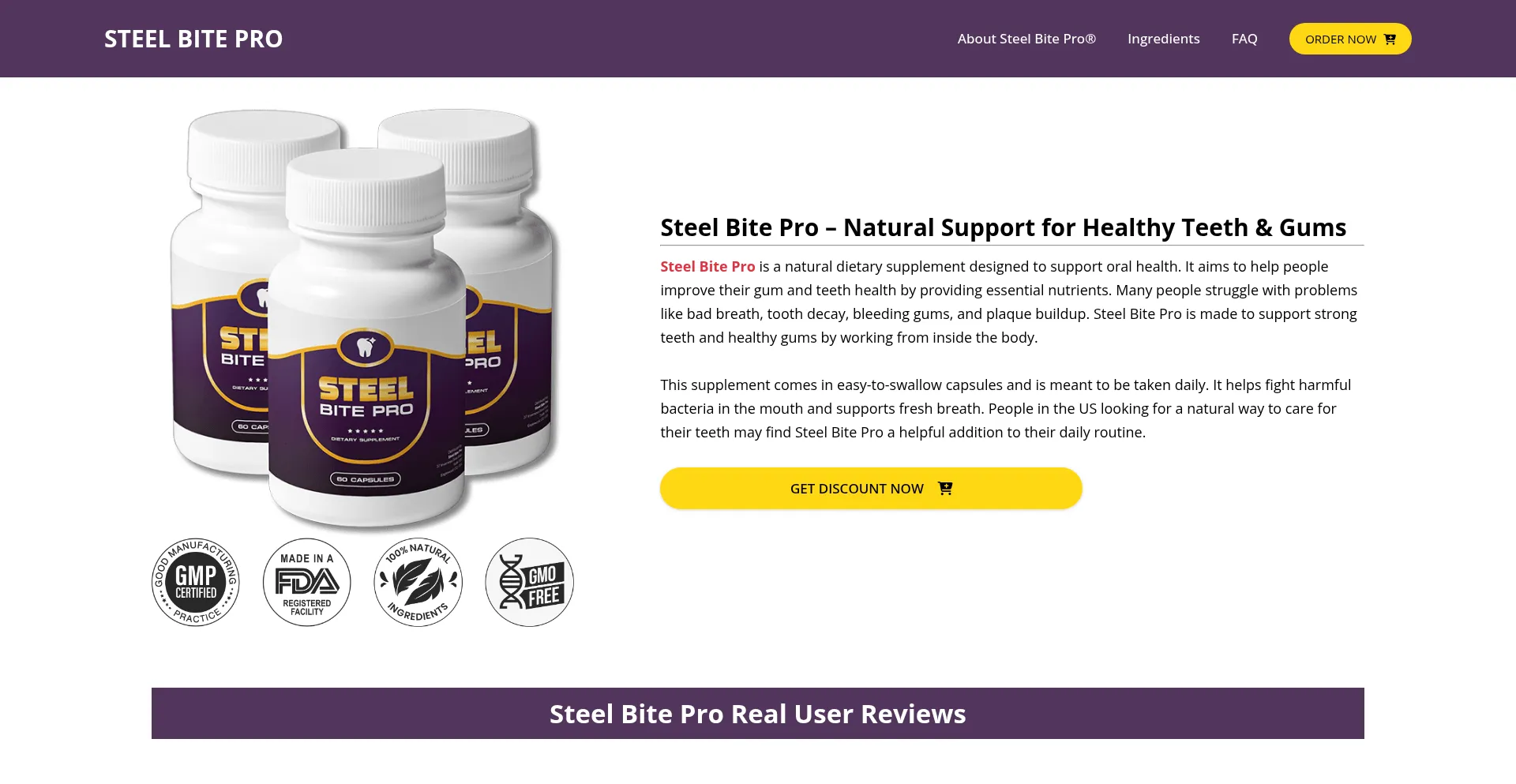 Website screenshot of Steel-bite.pro