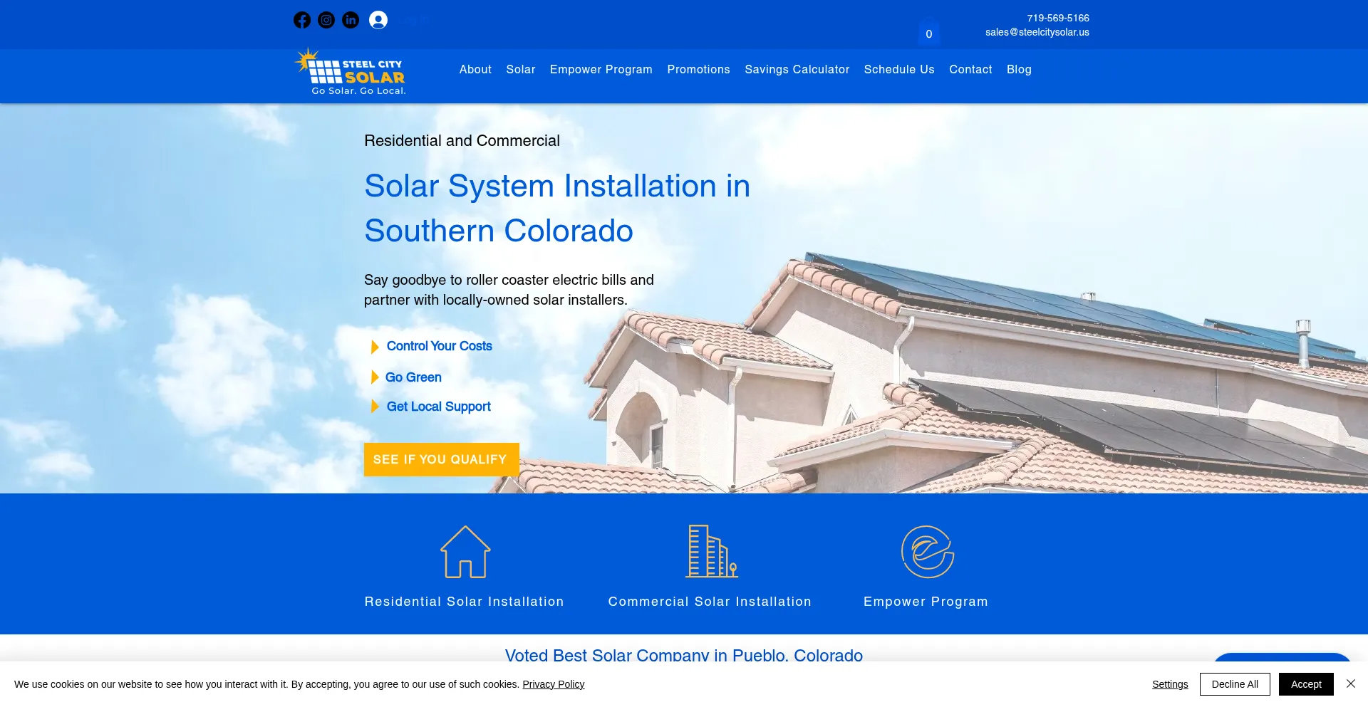 Website screenshot of Steelcitysolar.us