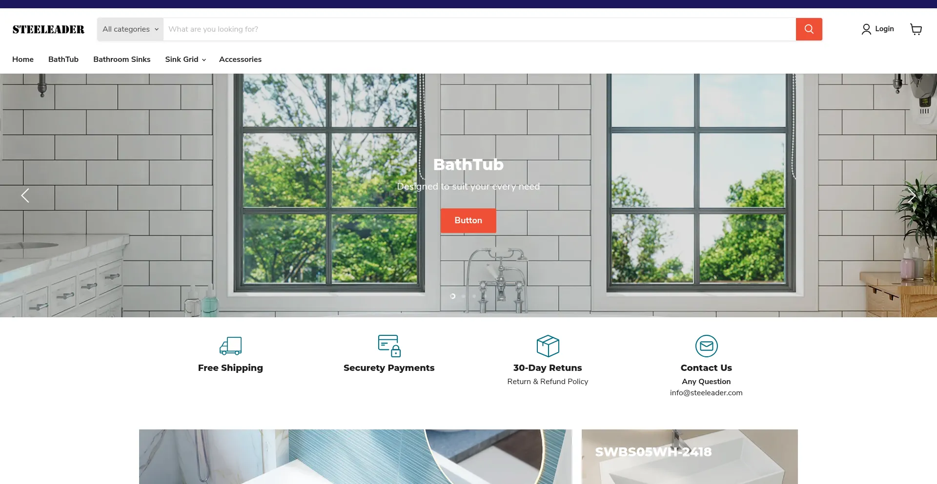 Website screenshot of Steeleader.com