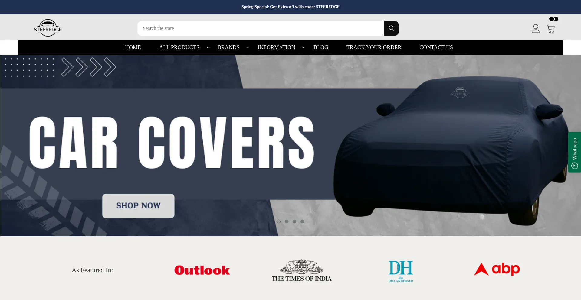 Website screenshot of Steeredge.in
