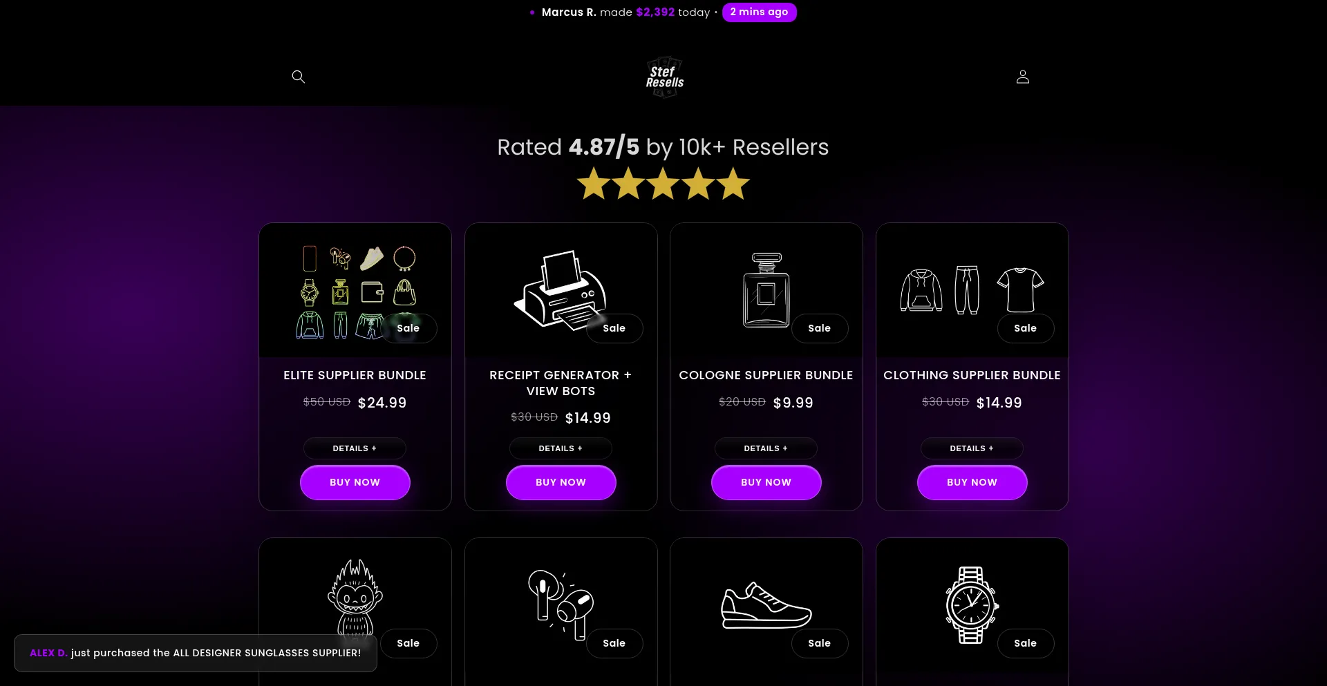 Stefresells.com Screenshot