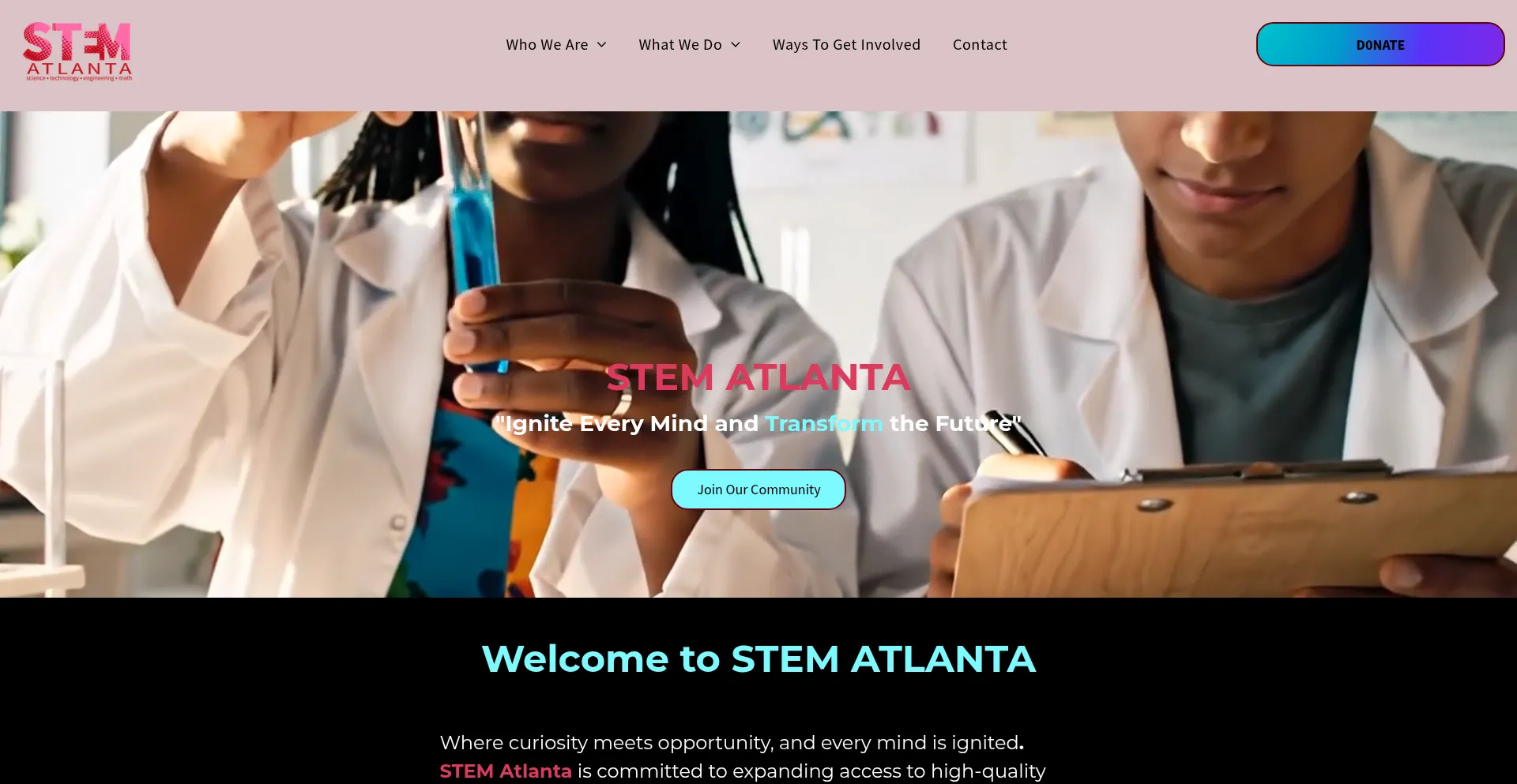 Website screenshot of Stematlanta.ai